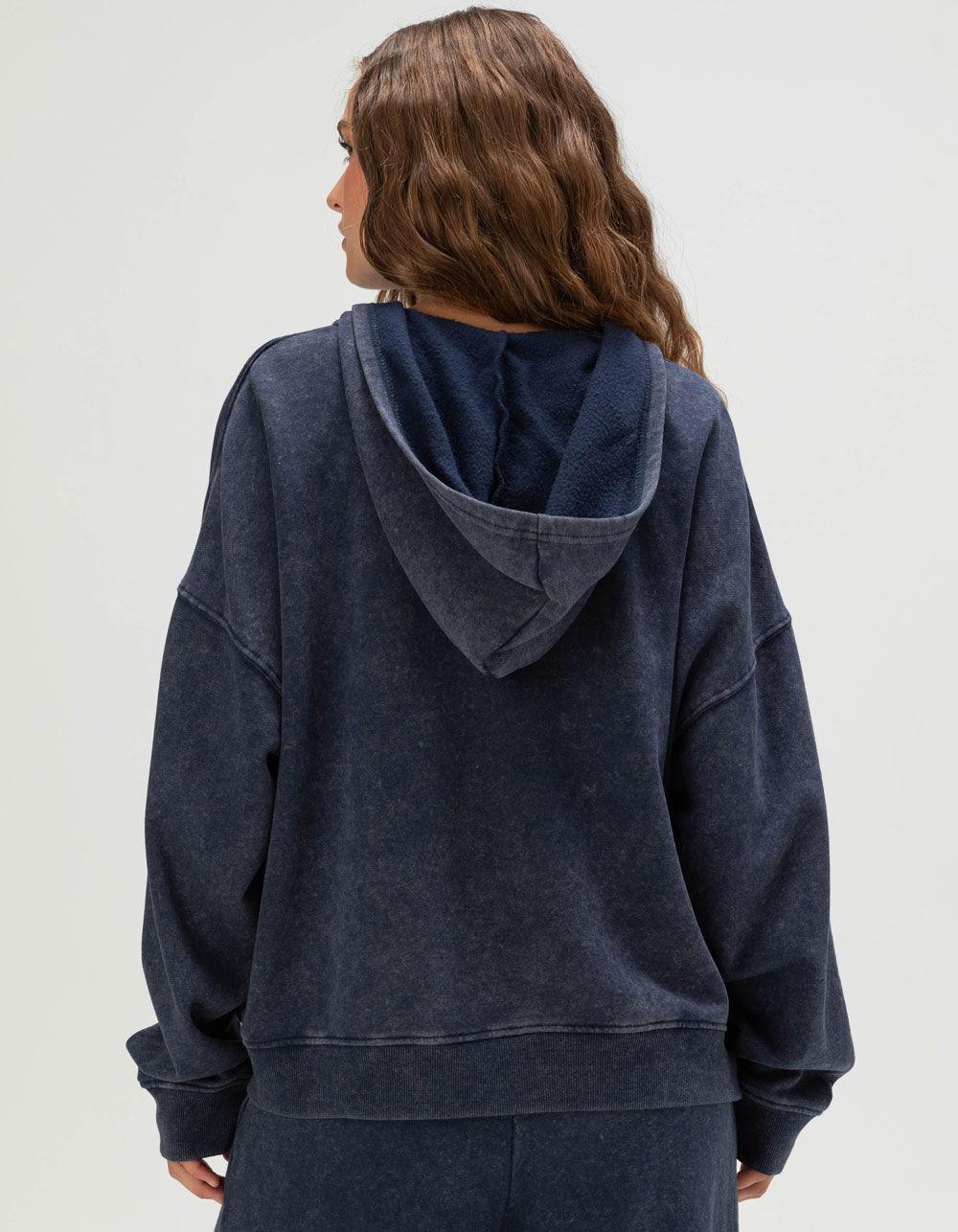 TILLYS Womens Oversized Zip-Up Hoodie - NAVY Product Image