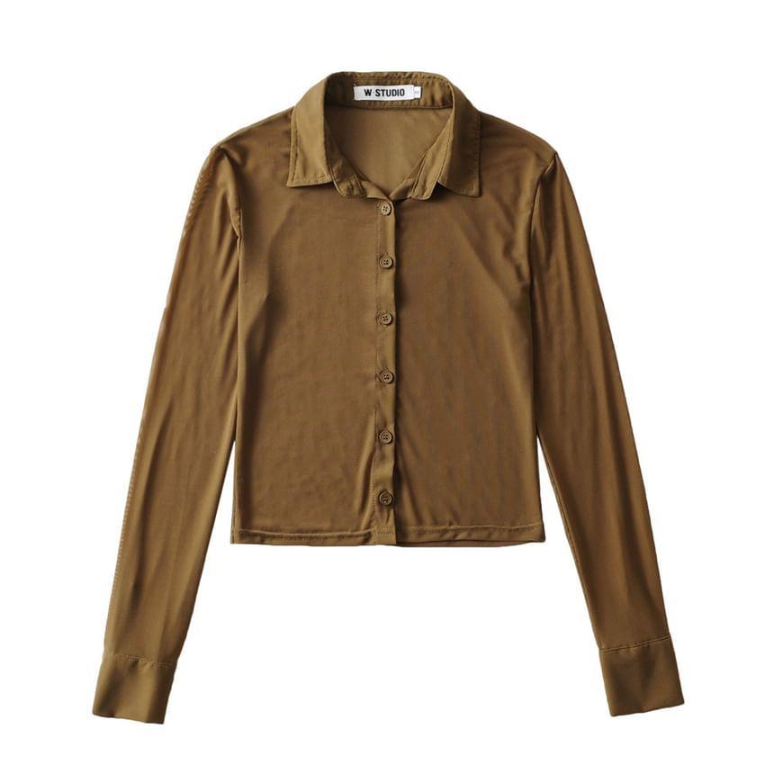 Long-Sleeve Plain Shirt Product Image