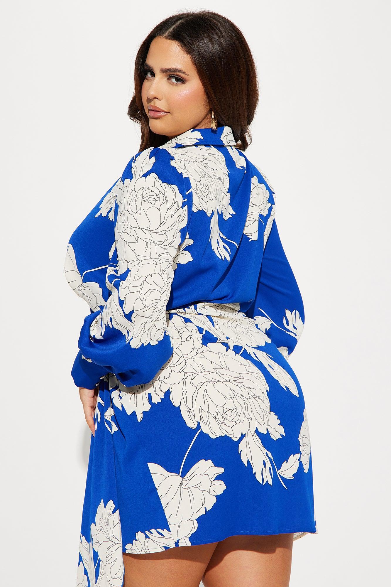 Alina Mini Dress - Royal/combo Product Image