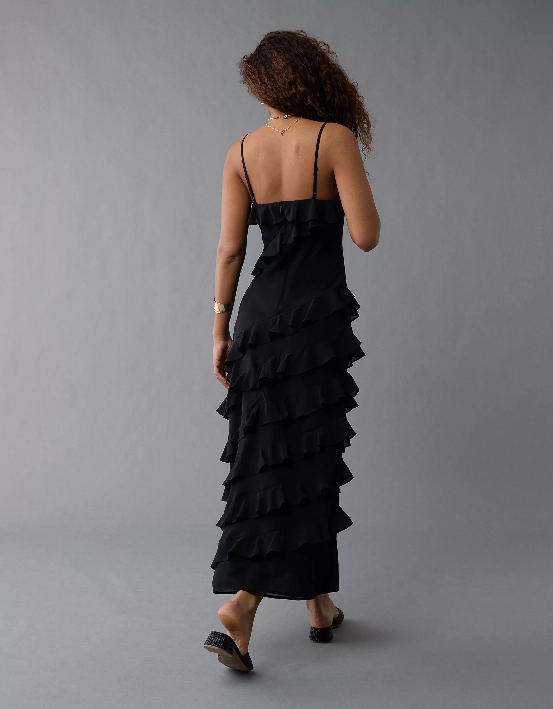 AE Ruffle Maxi Slip Dress Product Image