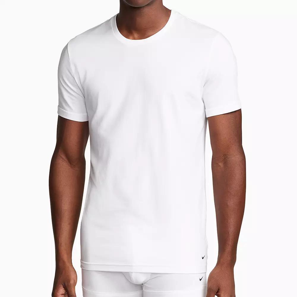 Men's Nike Dri-FIT Essential Cotton Stretch 2-Pack Crewneck Undershirt, Size: XXL, White Product Image