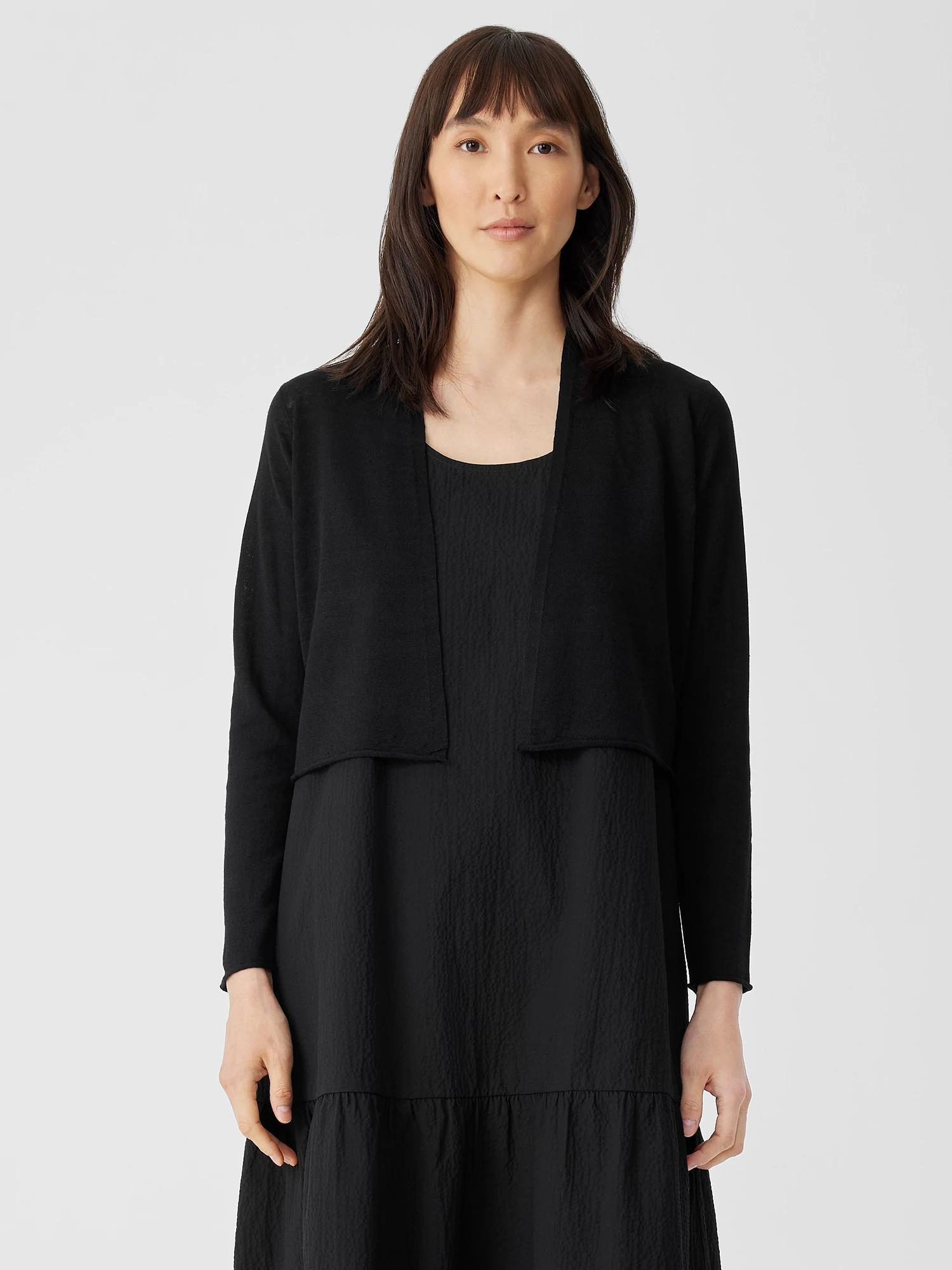 Organic Linen Cotton Jersey Cropped Cardigan Product Image