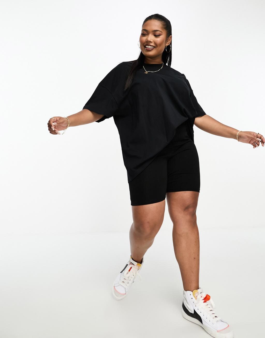 ASOS DESIGN Curve oversized T-shirt in white | ASOS Product Image