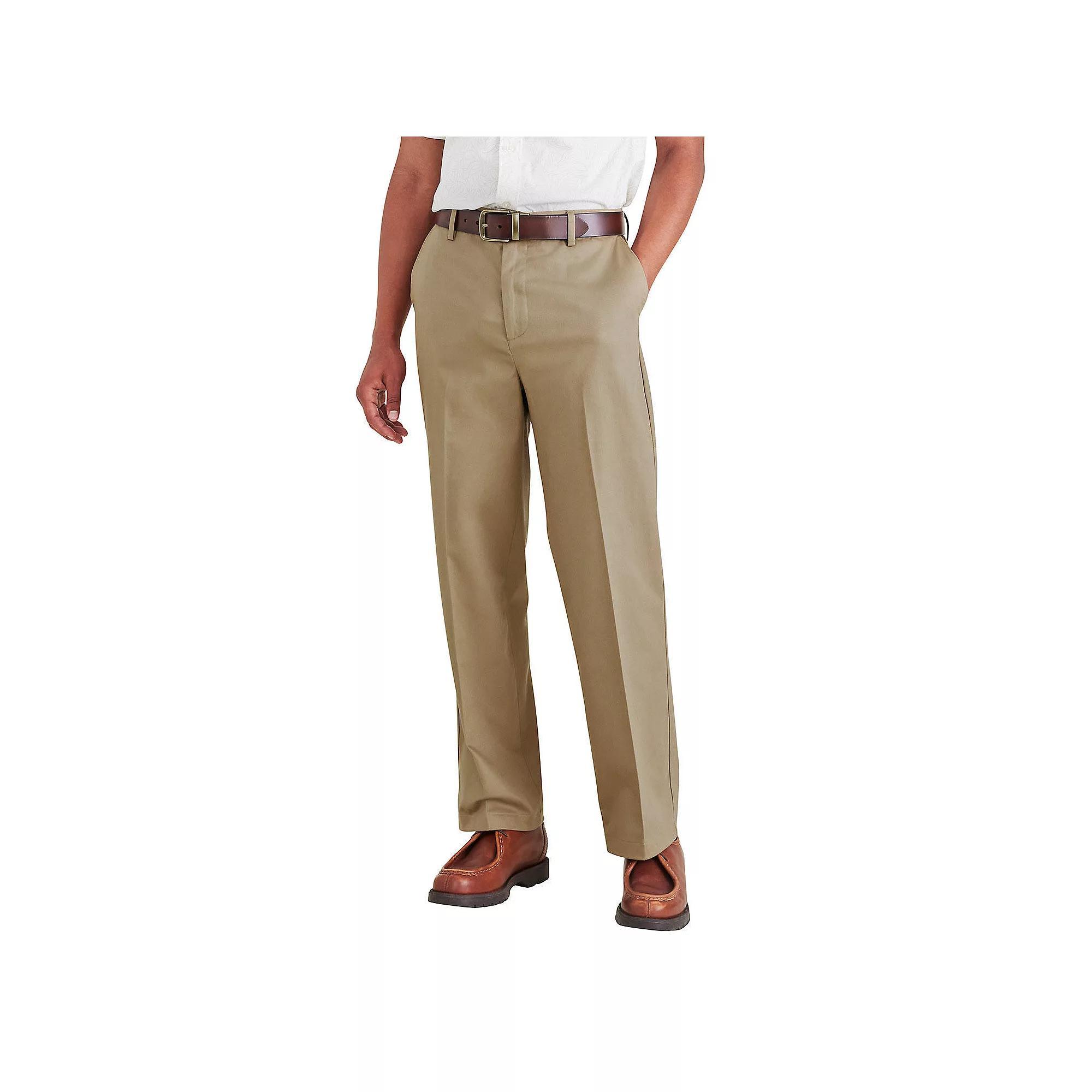 Men's Dockers Signature Iron Free Stain Defender Relaxed-Fit Khaki Pants, Size: 34 X 32, British Green Product Image