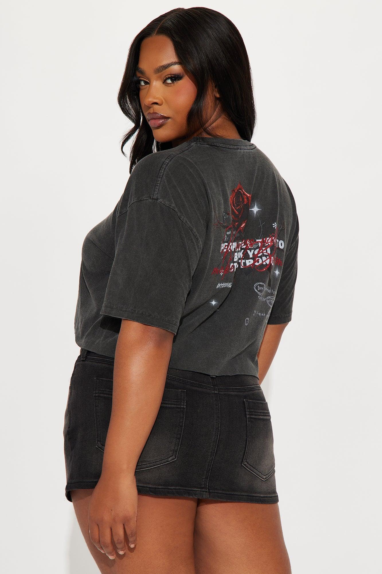 Anti Social Roses Washed Tee - Black Product Image