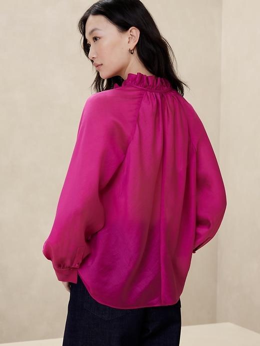 Ruffle-Neck Blouse Product Image