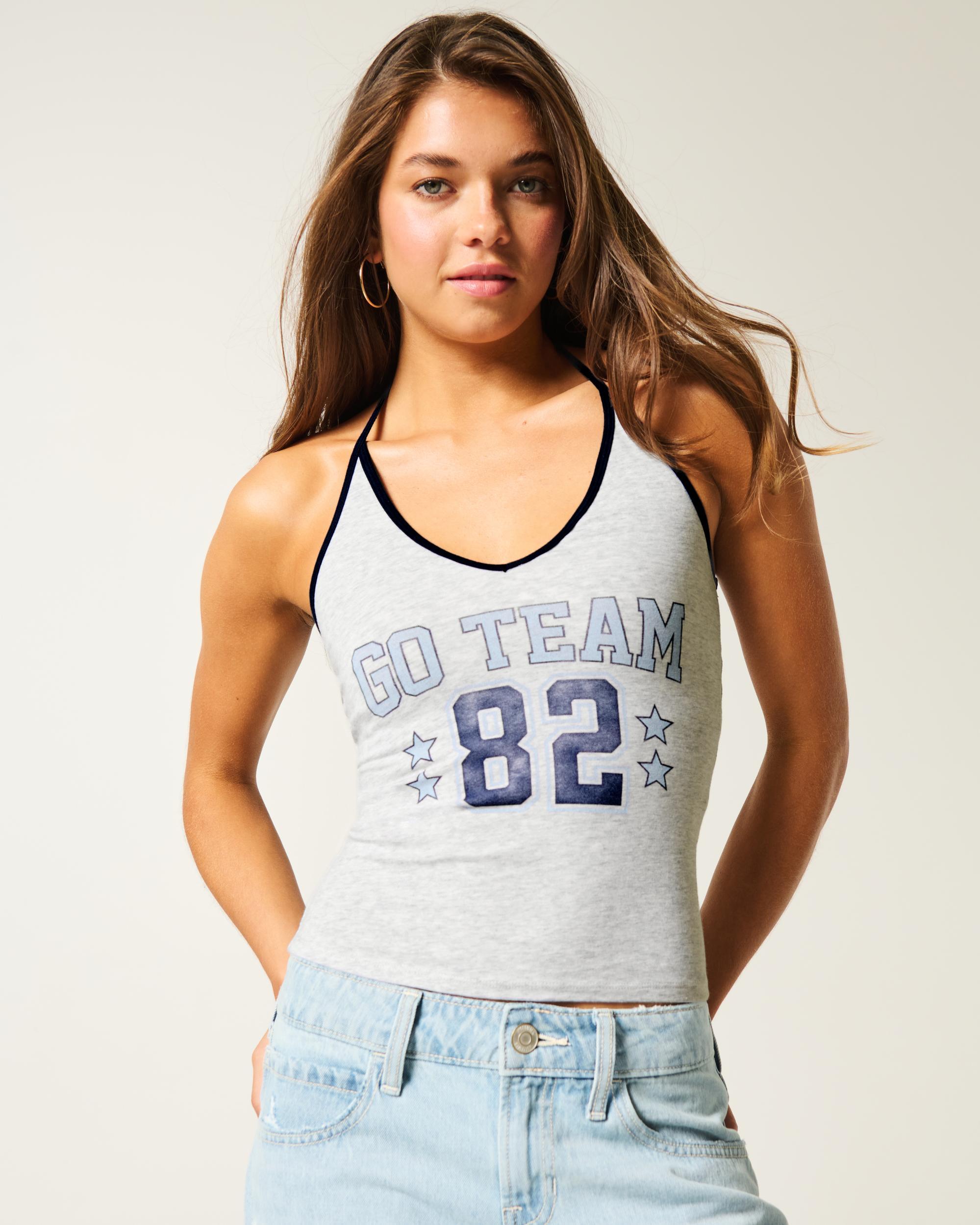 Go Team Graphic Halter Top Product Image