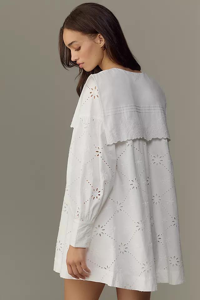 Damson Madder Cassidy Long-Sleeve Eyelet Mini Dress Product Image