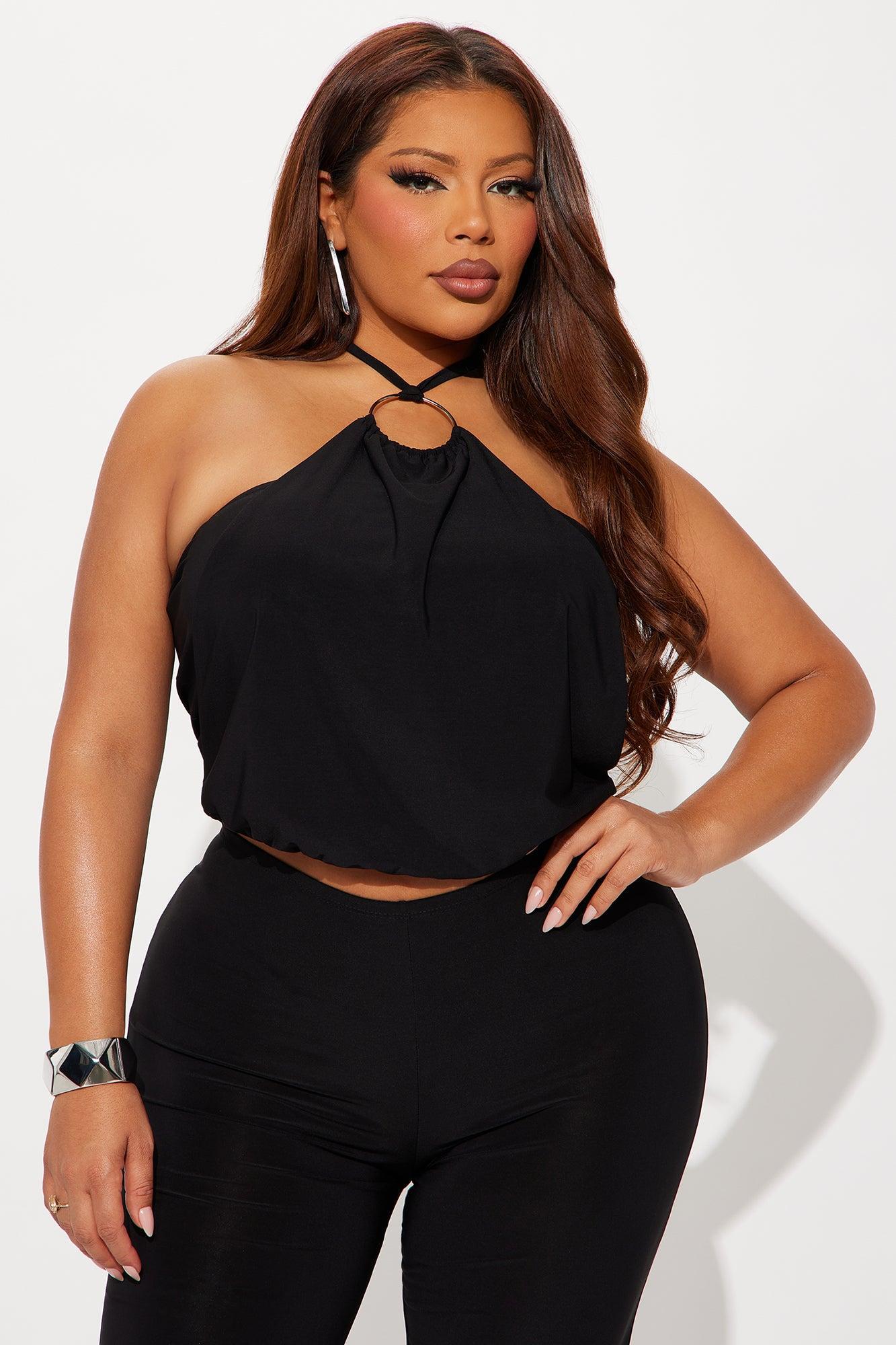 Veronica Halter Pant Set - Black Product Image