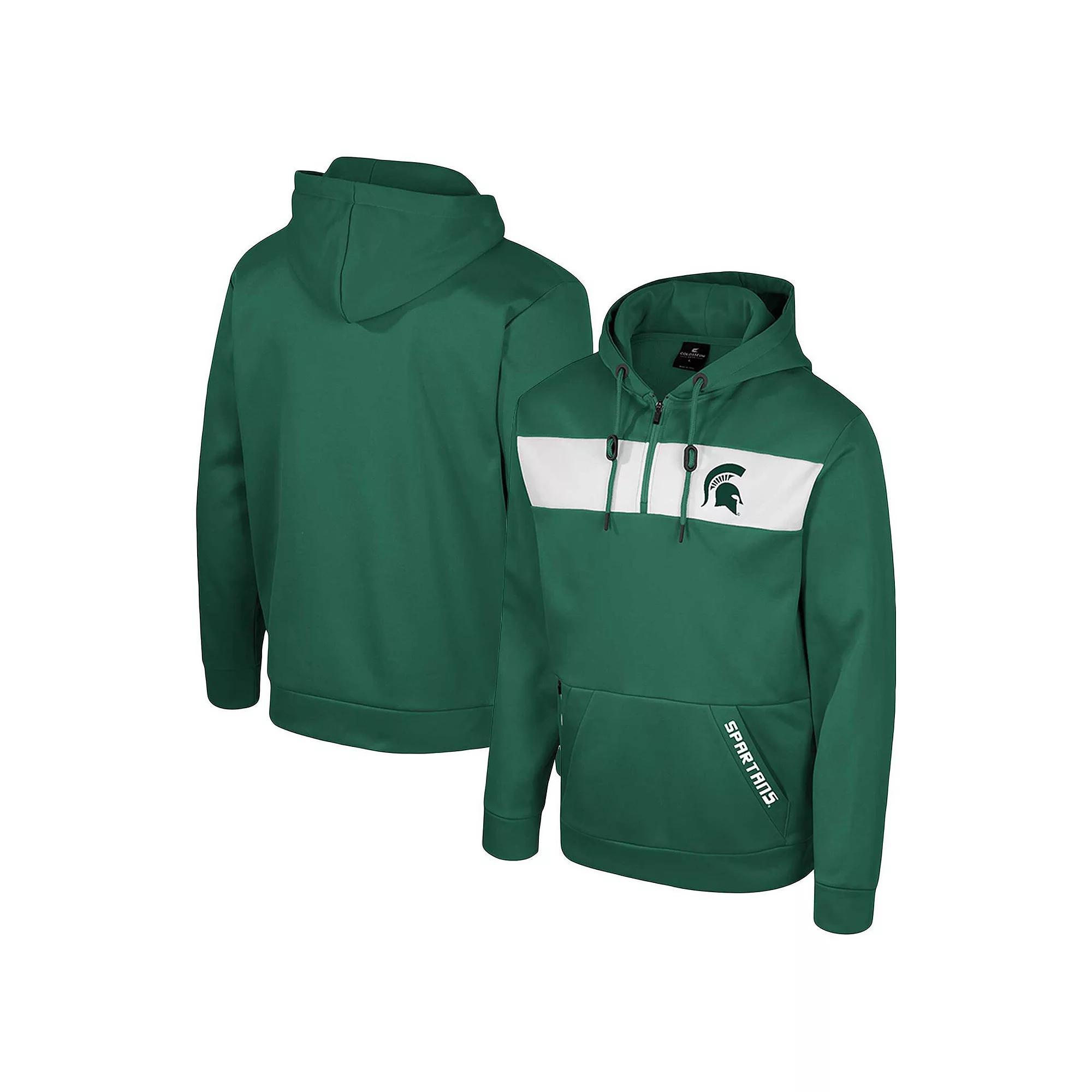 Men's Colosseum  Green Michigan State Spartans Quarter-Zip Hoodie, Size: Small Product Image