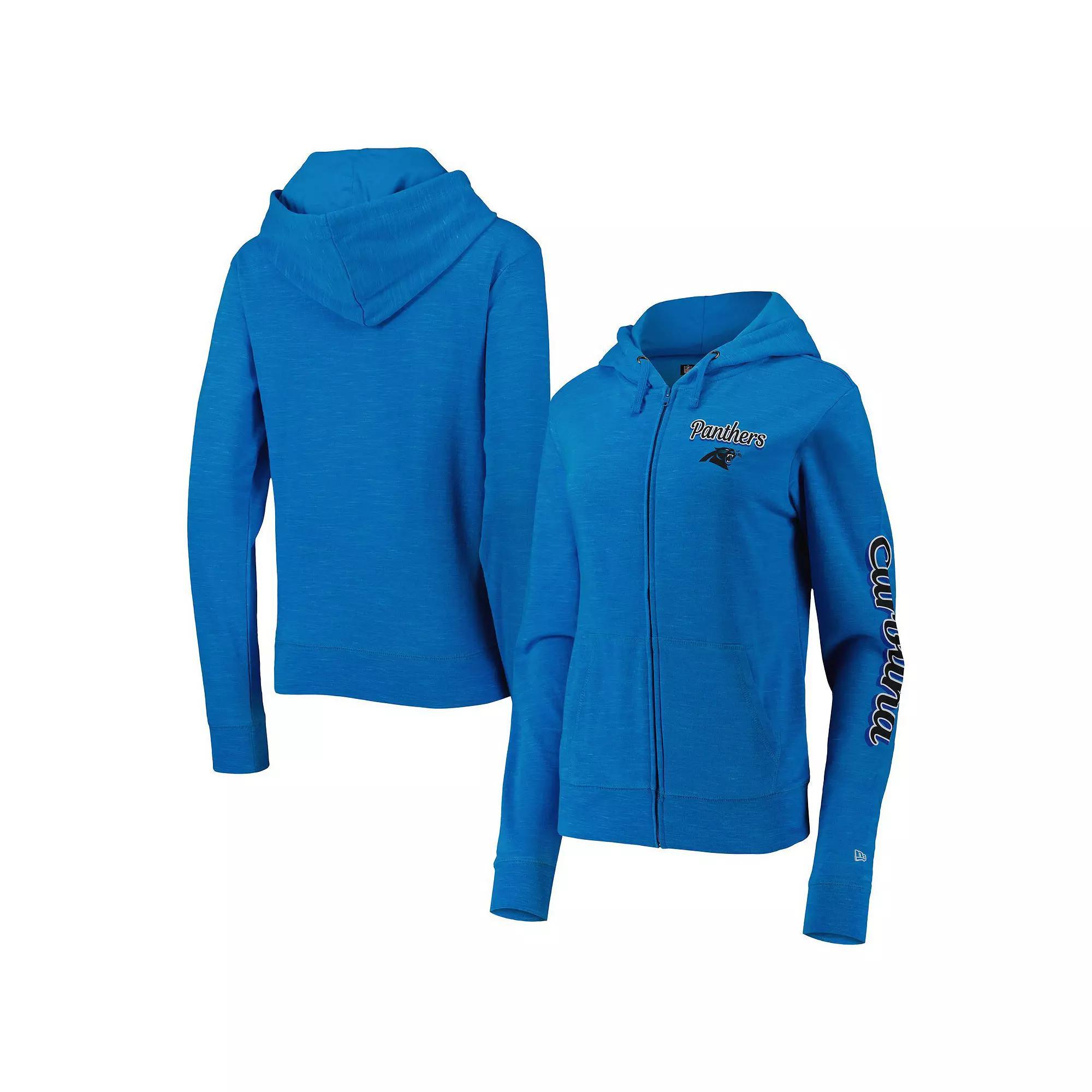 Women's New Era Blue Carolina Panthers Reverse Full-Zip Hoodie, Size: Small Product Image