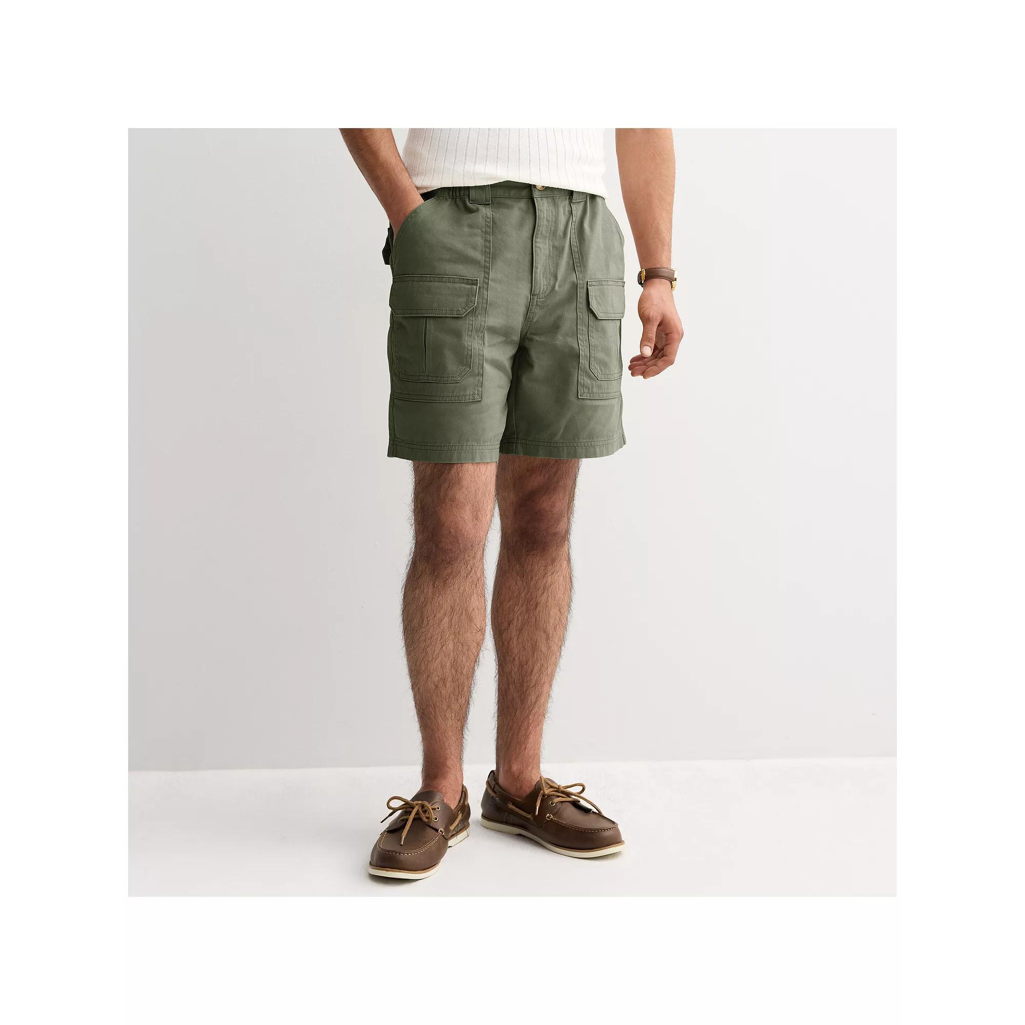Men's Croft & Barrow® 7.5-in. Side Elastic Cargo Shorts, Size: 42 7.5 IN, Green Product Image