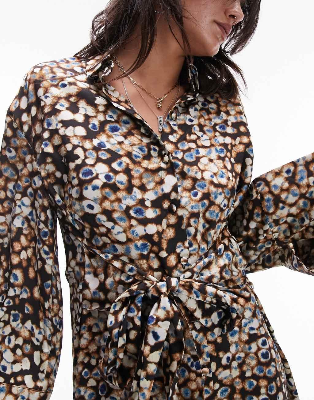 Topshop kimono mini shirt dress Product Image