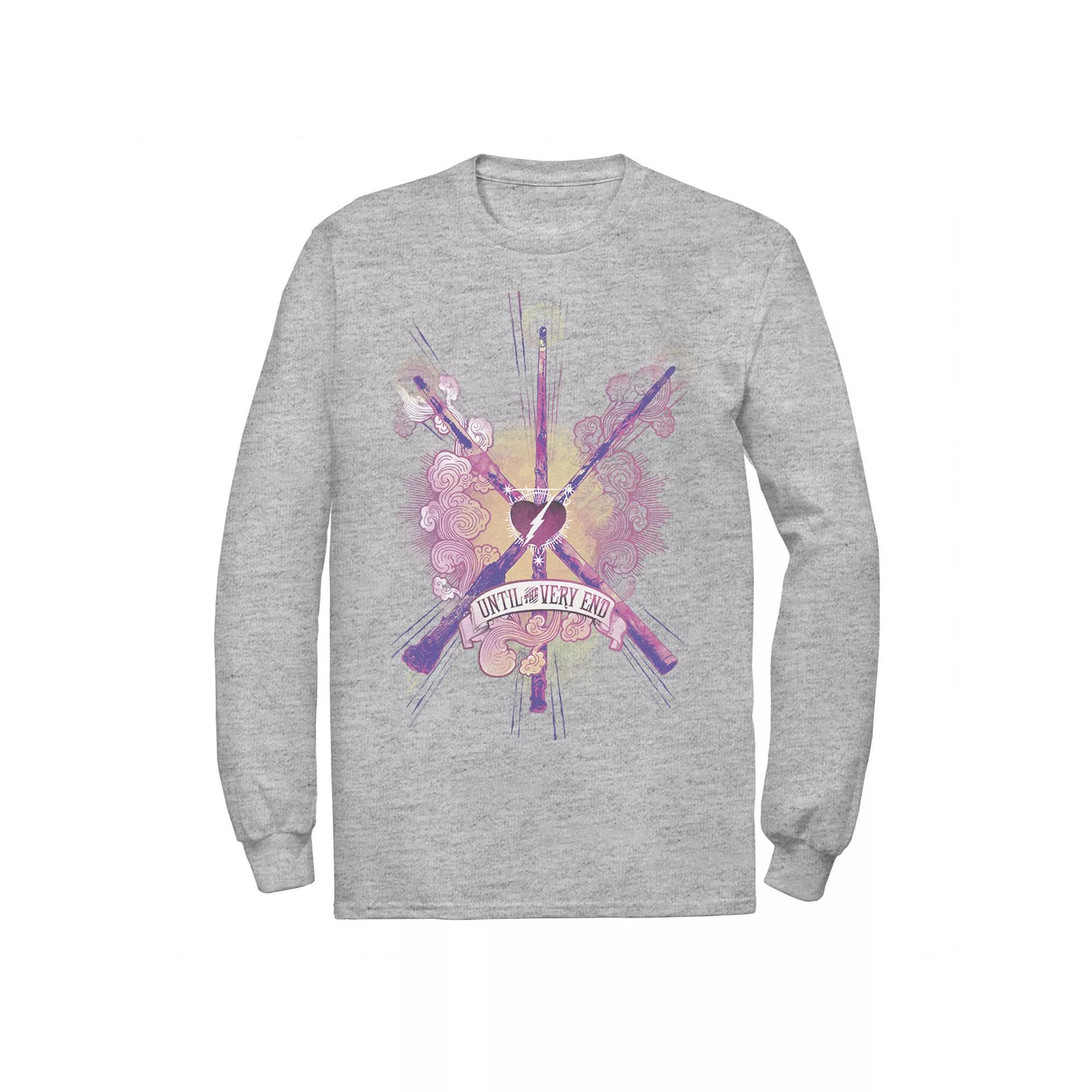 Men's Harry Potter Until The Very End Wands Tee, Size: Large, Athletic Grey Product Image