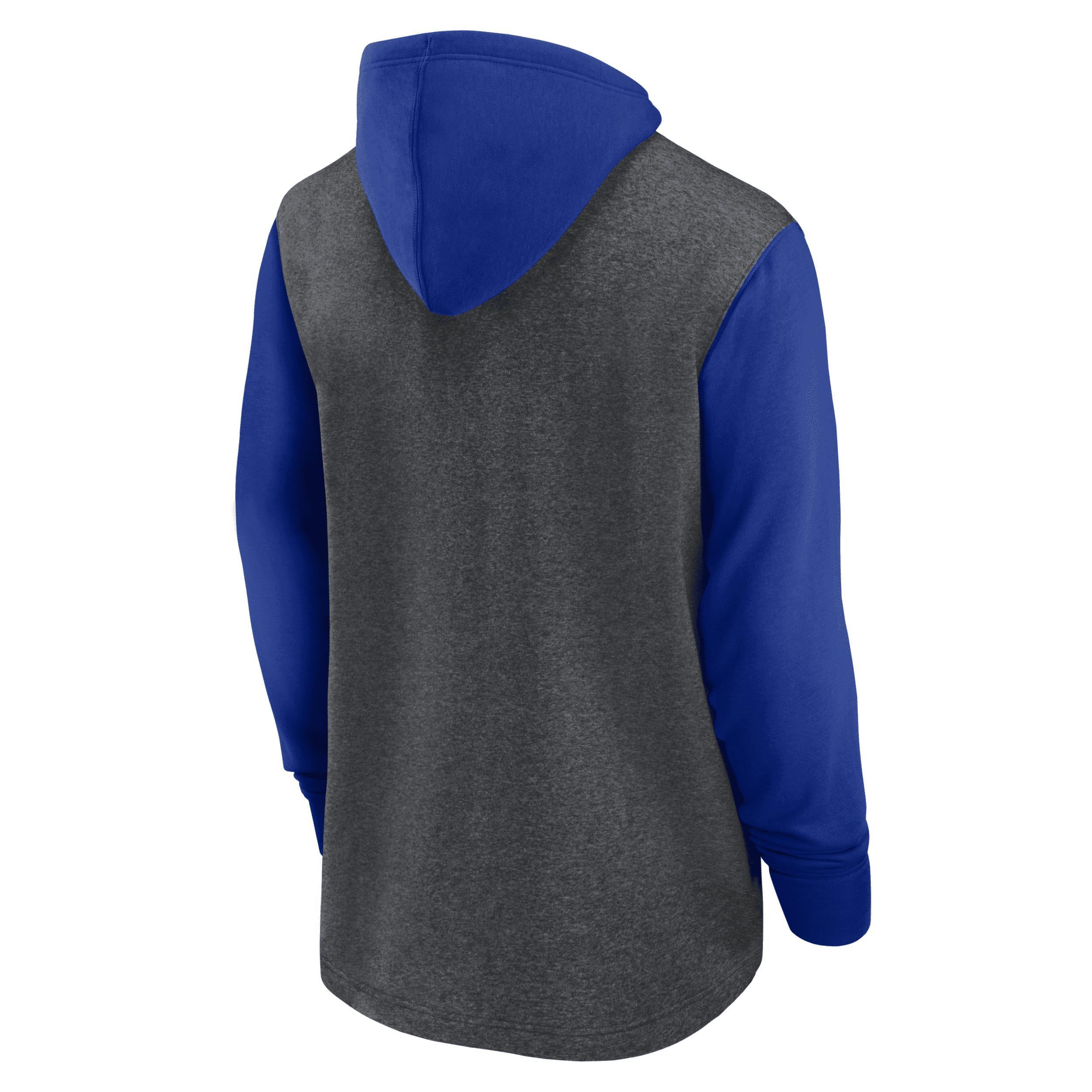 NIKE Men's Heather Charcoal Los Angeles Rams Fan Gear Wordmark Performance Pullover Hoodie In Heathered Charcoal,royal Product Image