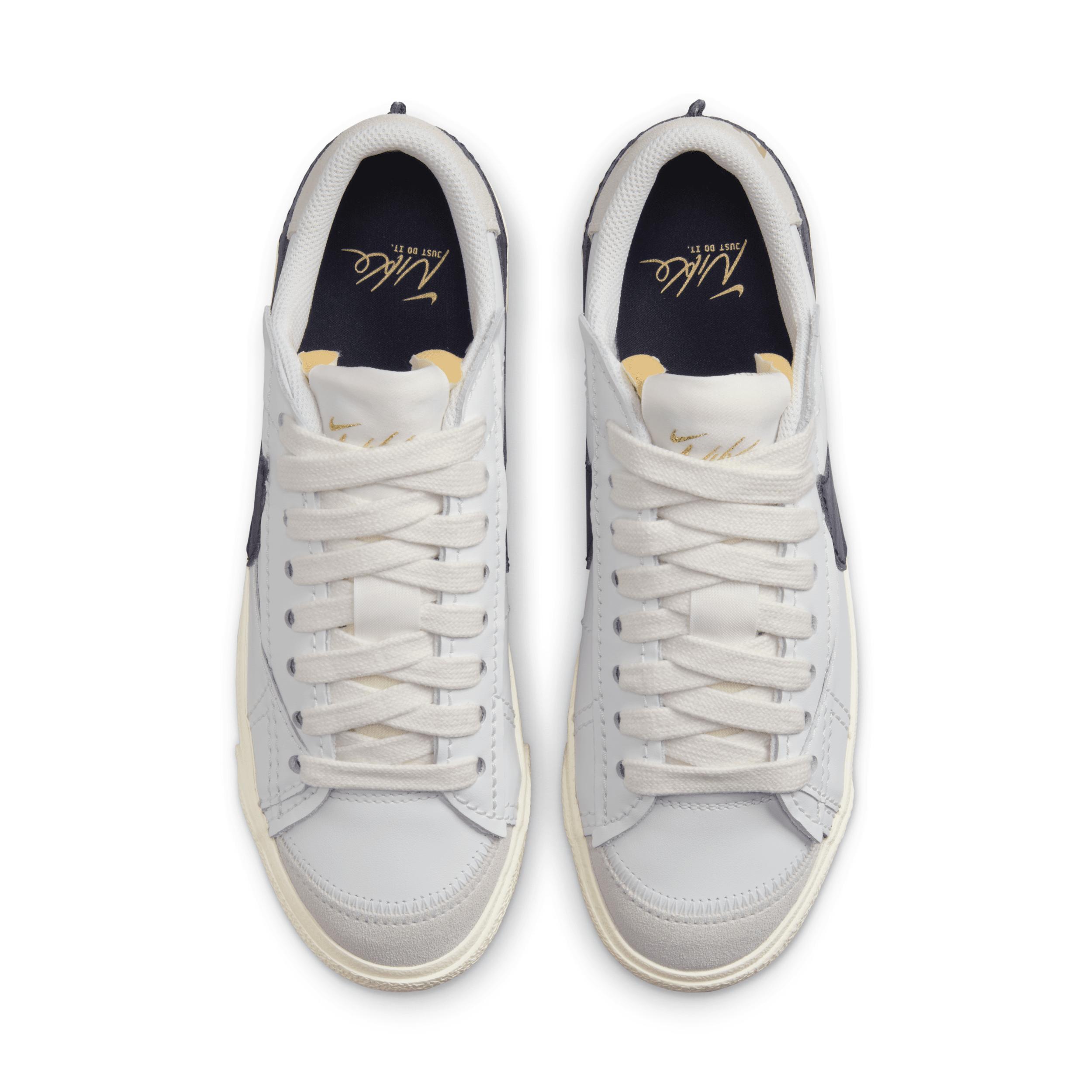 Nike Womens Blazer Low 77 Jumbo Oly - Basketball Shoes Summit White/Obsidian/Sail Product Image