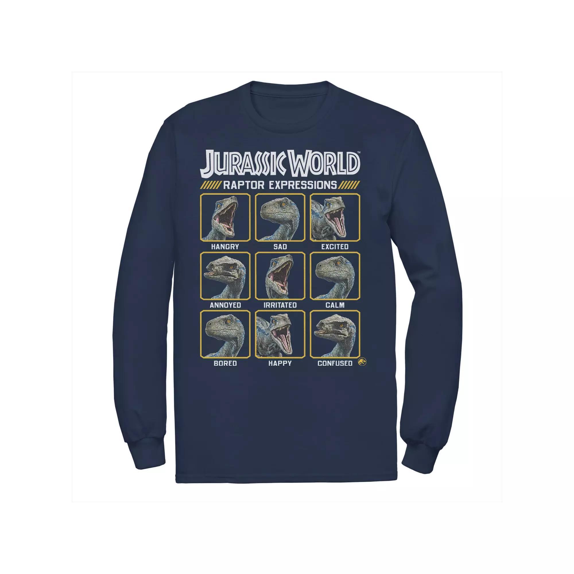 Men's Jurassic World Two Blue Raptor Expressions Tee, Size: Large, Black Product Image