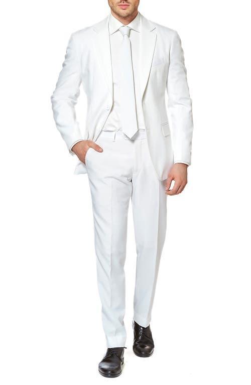Men's OppoSuits Slim-Fit Solid Suit & Tie Set, Size: 36 - Regular, White Product Image