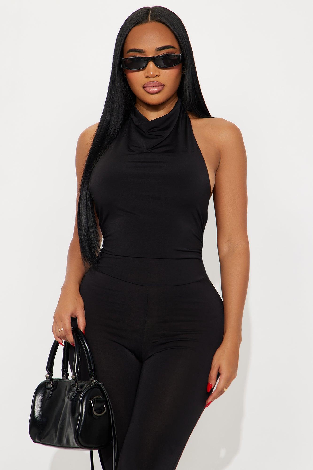 Body Language Halter Capri Jumpsuit - Black Product Image