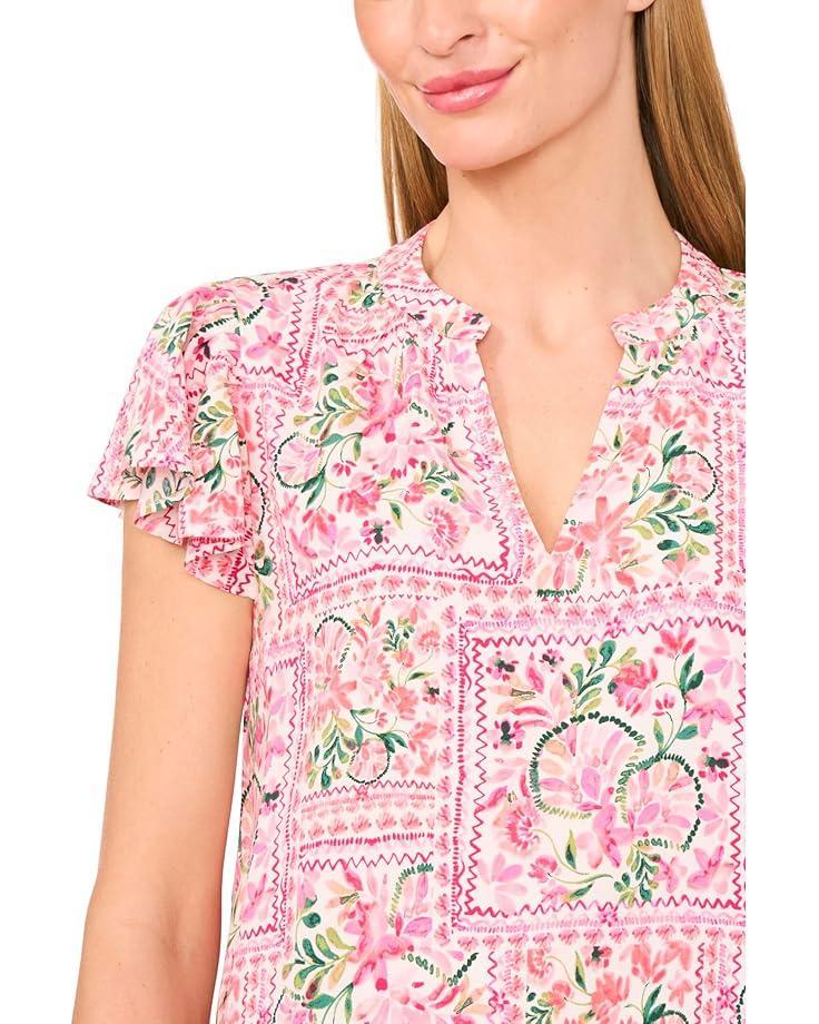 Drop Shoulder Kissing Placket Pintuck Top Product Image