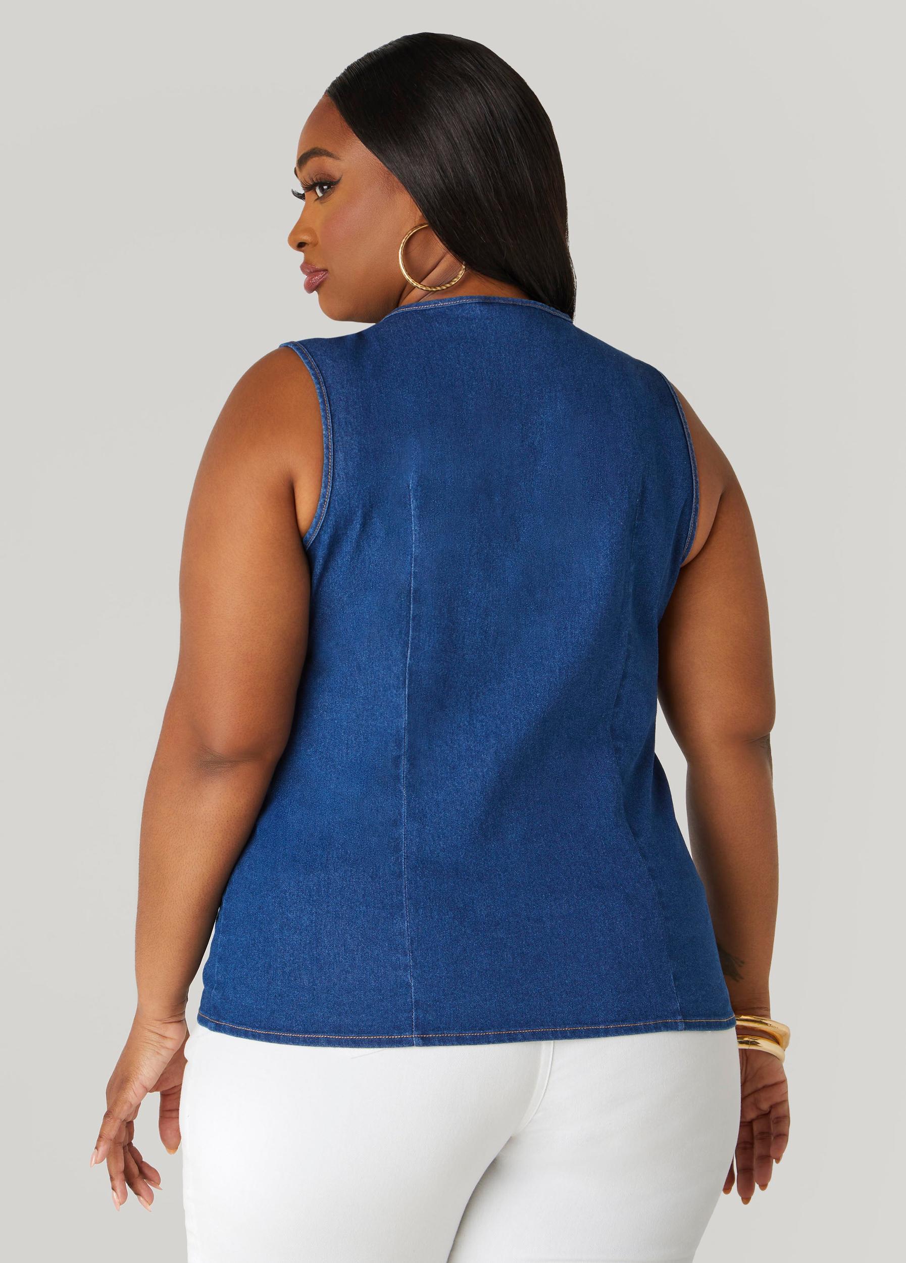 Frayed Denim Top Product Image