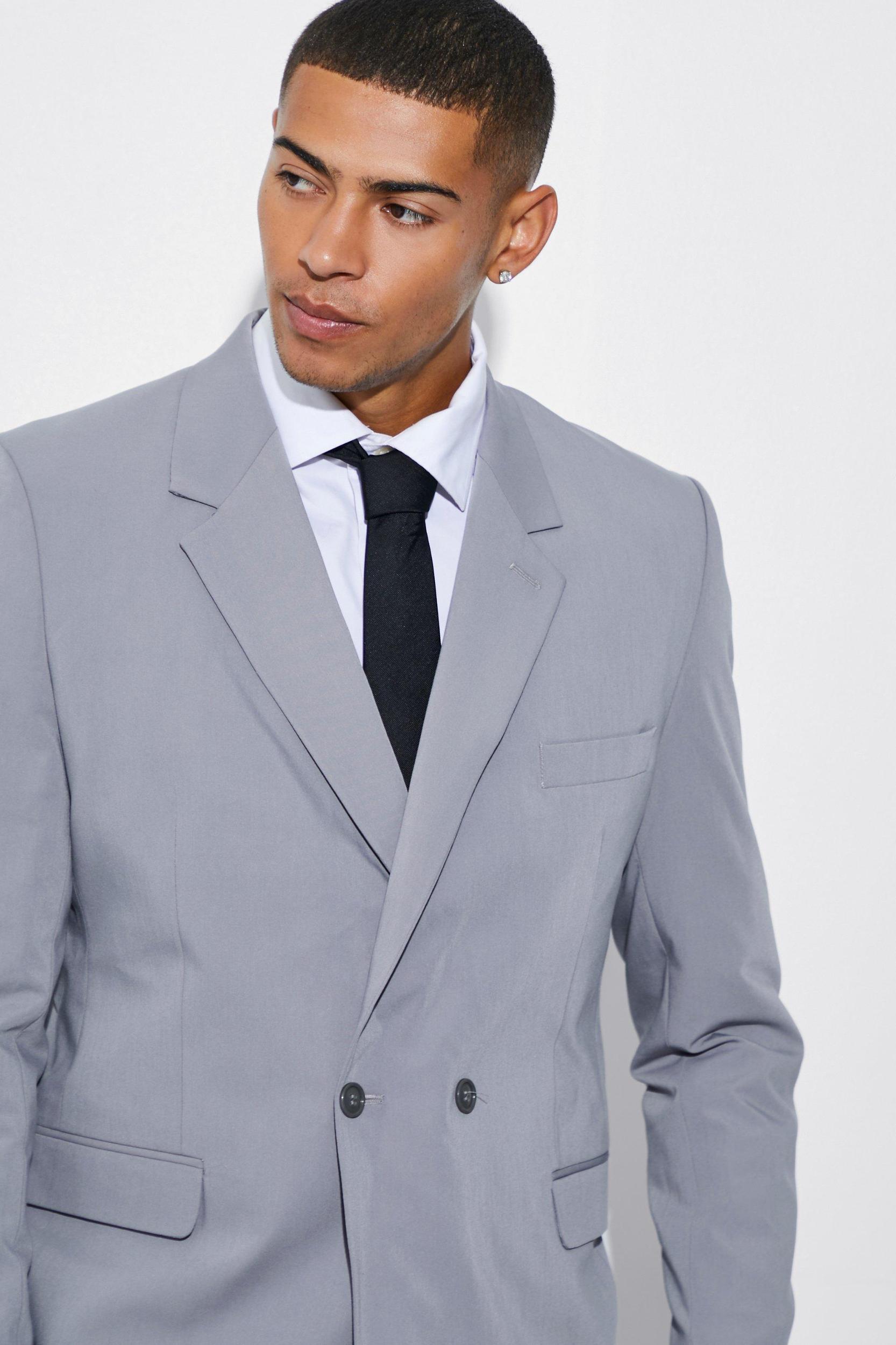 Relaxed Fit Double Breasted Suit Jacket | boohooMAN USA Product Image