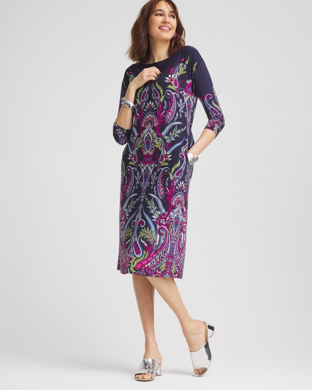 Ruched Sleeve Jersey Midi Dress Product Image