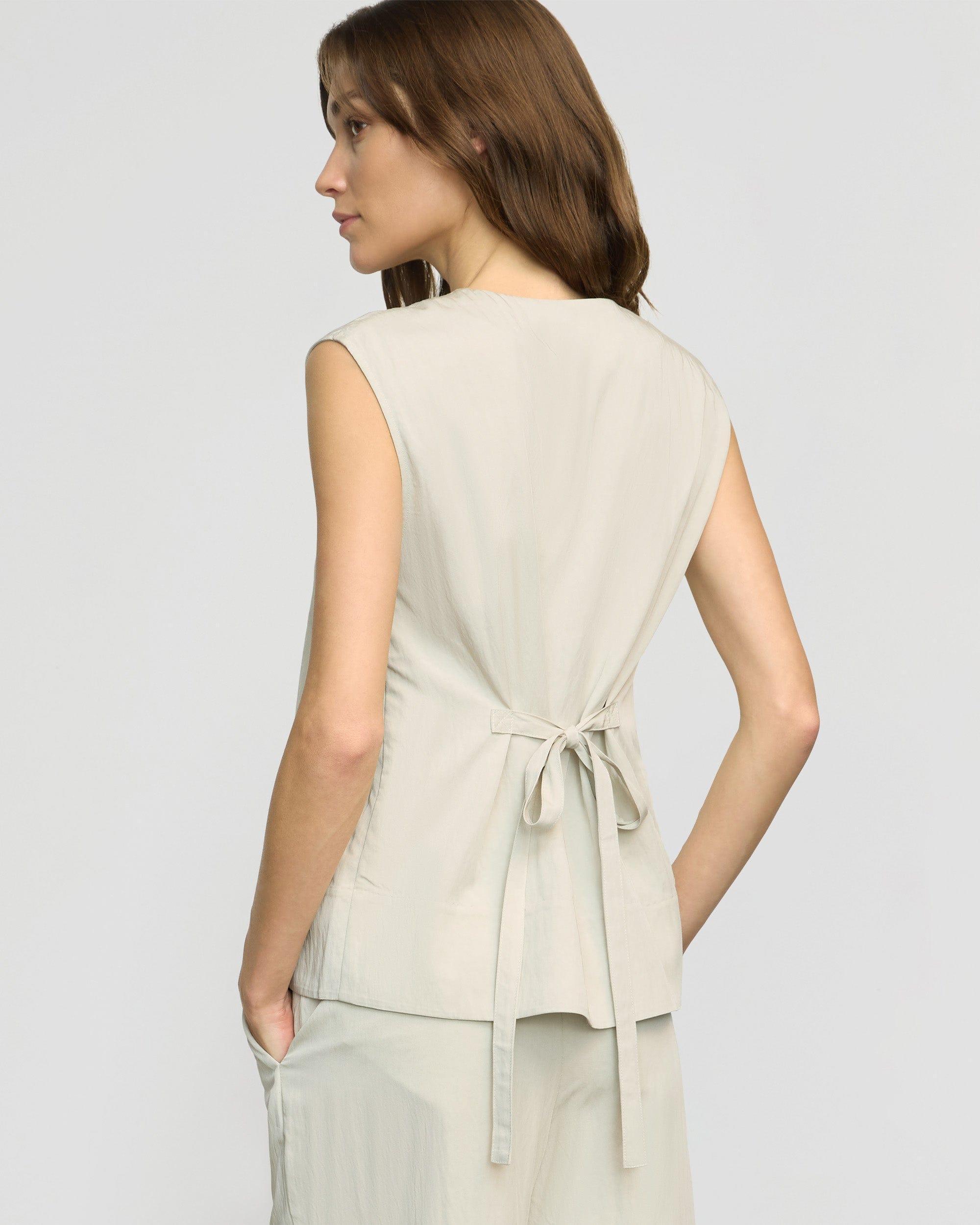 Zhou Tie-Back Button Vest Product Image
