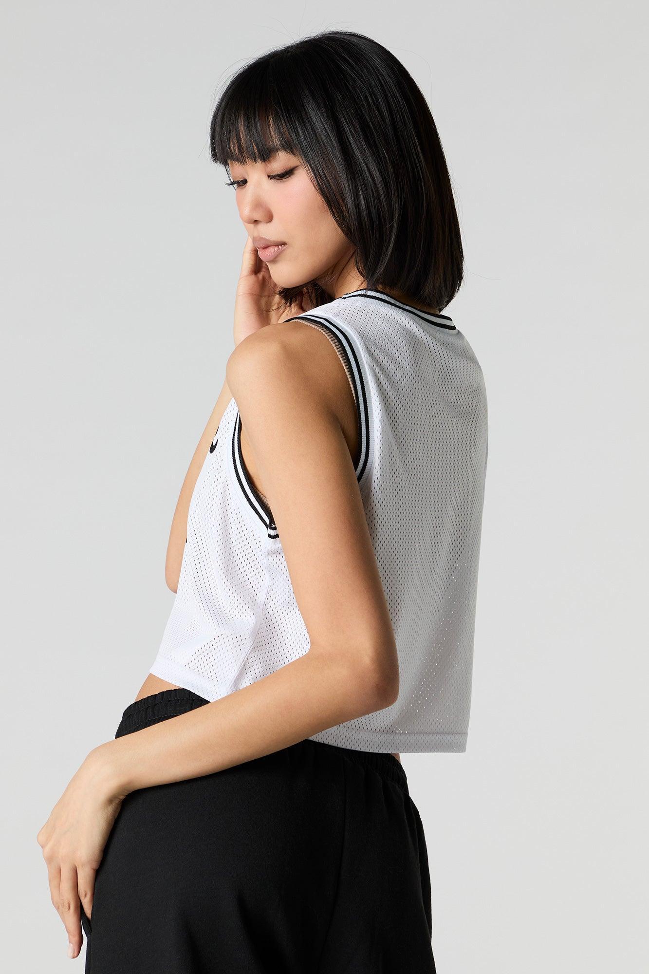 Graphic Mesh Cropped Jersey Female Product Image