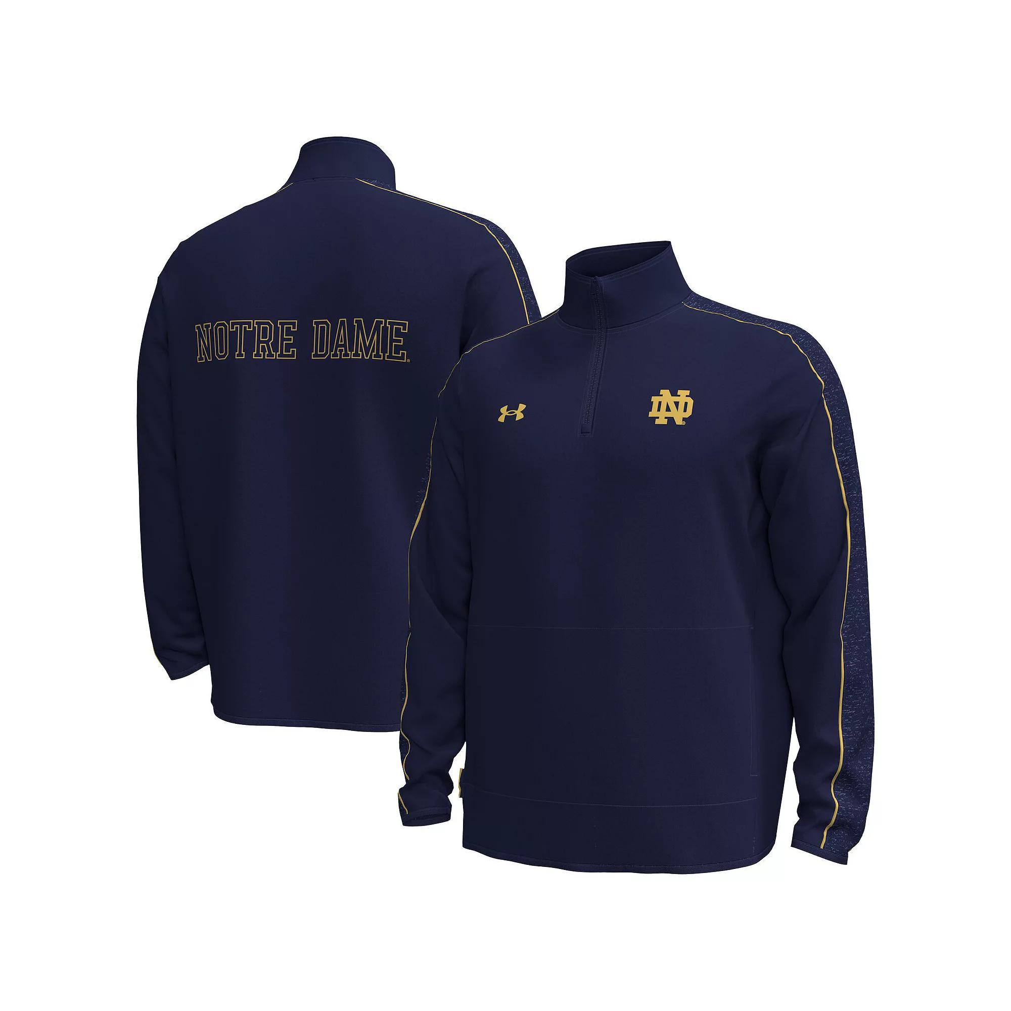 Men's Under Armour Kelly Green Notre Dame Fighting Irish Command Quarter-Zip Sweatshirt, Size: Small Product Image