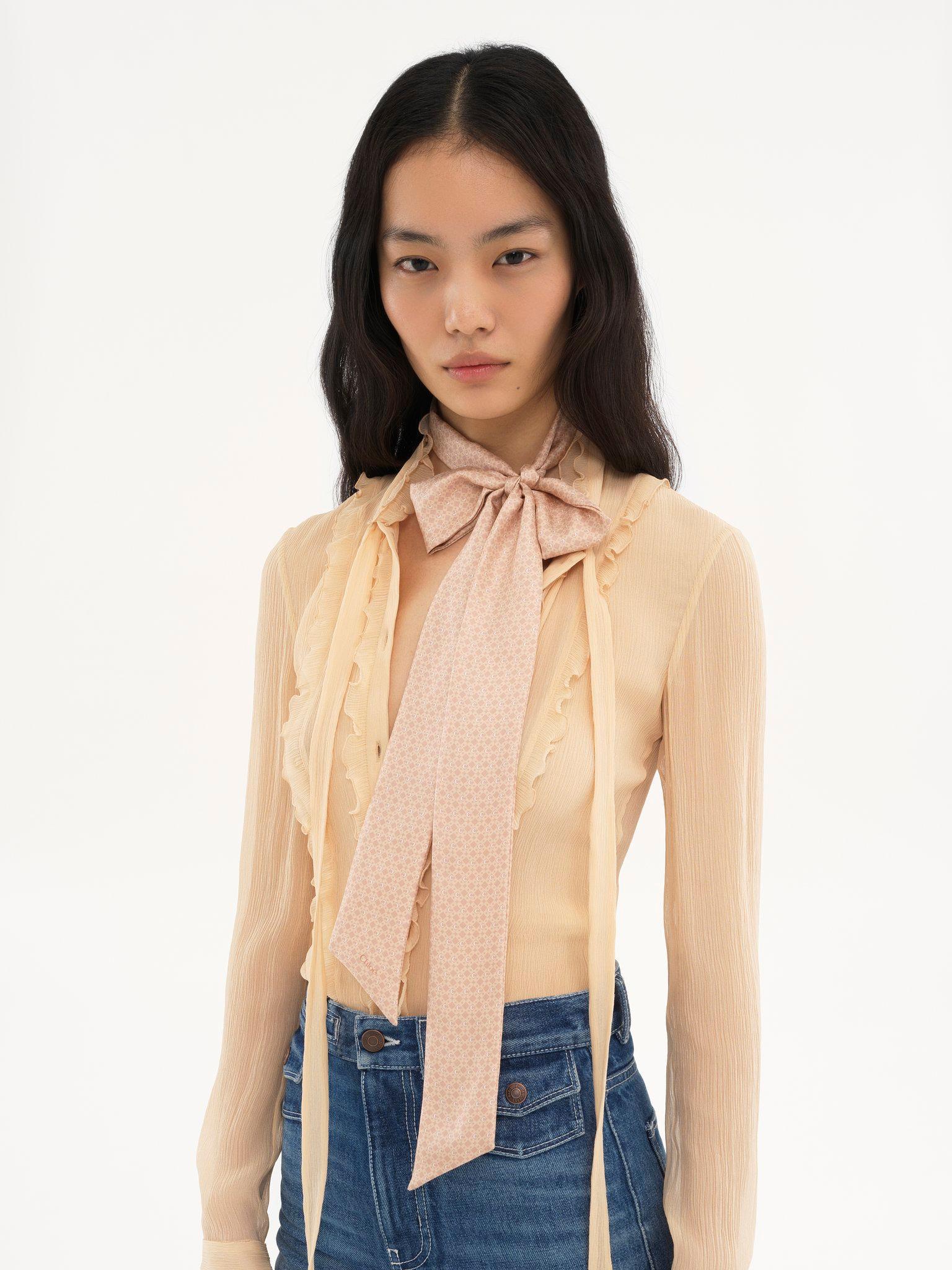 The Chloé Mini Tie-Print bandeau scarf in silk Product Image