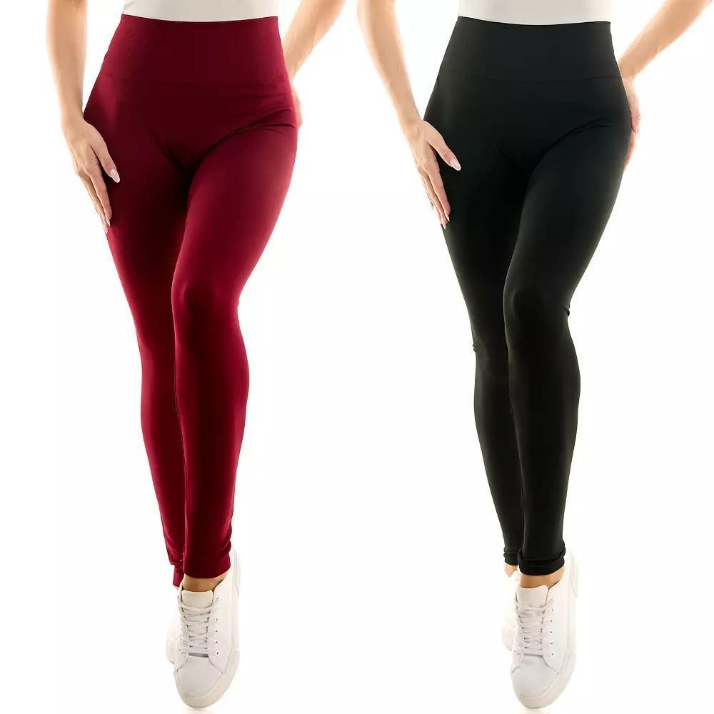 Women's Nina Leonard 2-pack High-Waisted Leggings, Size: Small, Red Product Image