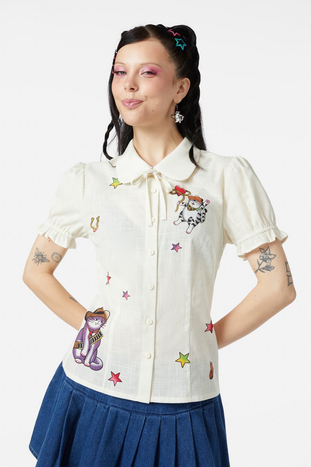 Meowdy Badge Blouse Product Image