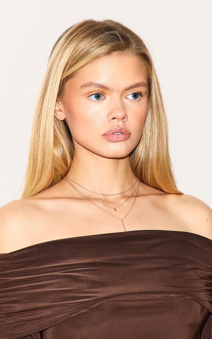 Gold Layered Pendant Detail Necklace Product Image