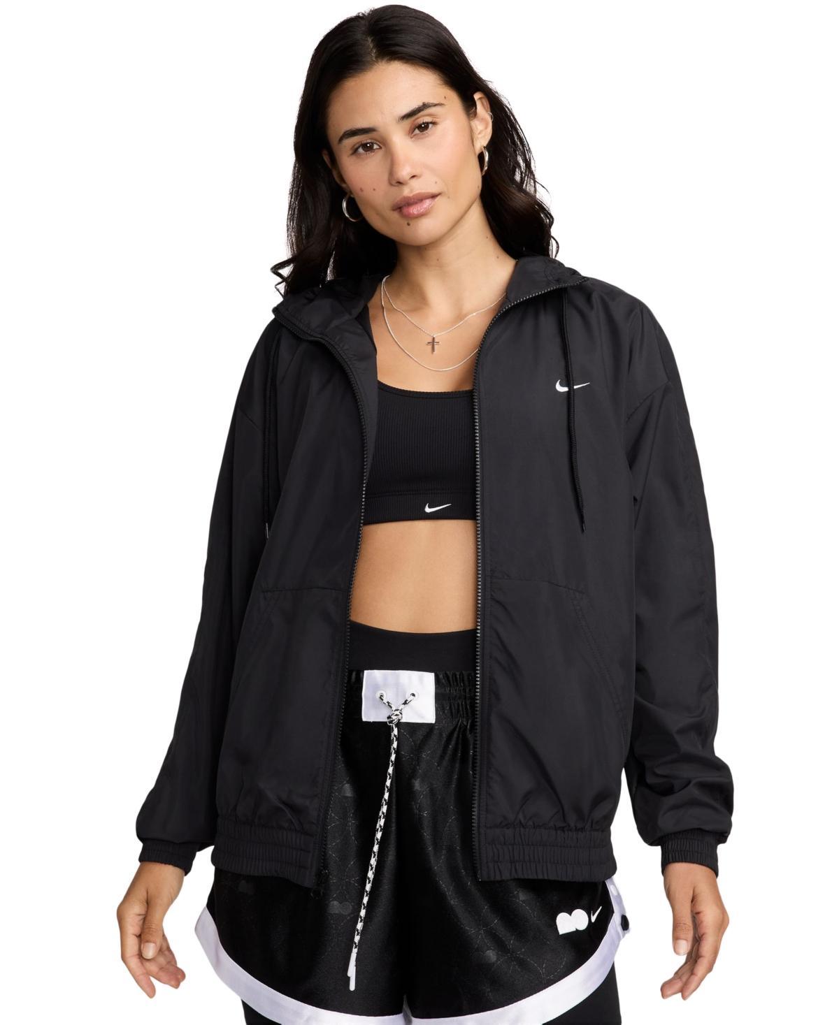 Women's Nike Sportswear UV Protection Loose Hooded Jacket, Size: Medium, Black Product Image