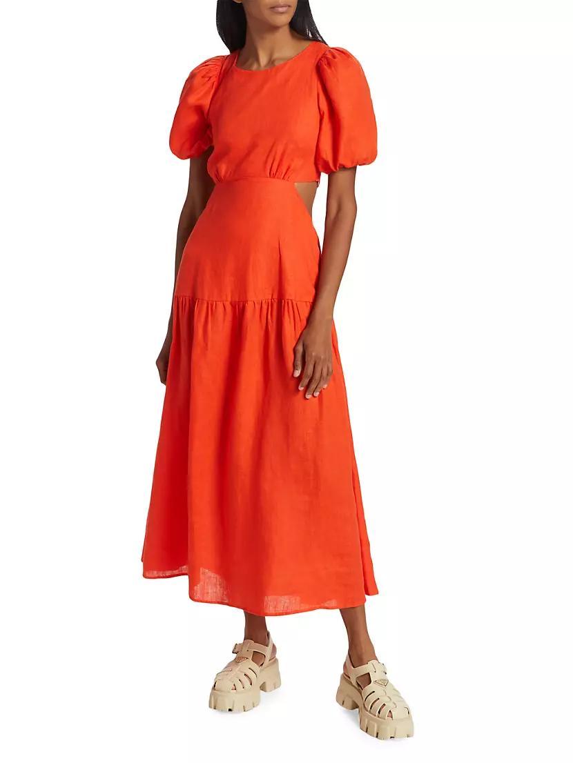 Kennedy Puff-Sleeve Cut-Out Maxi Dress Product Image