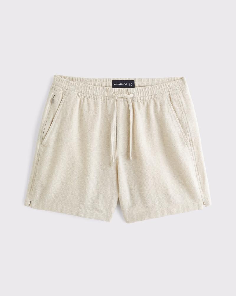 Linen-Blend Pull-On Short Product Image