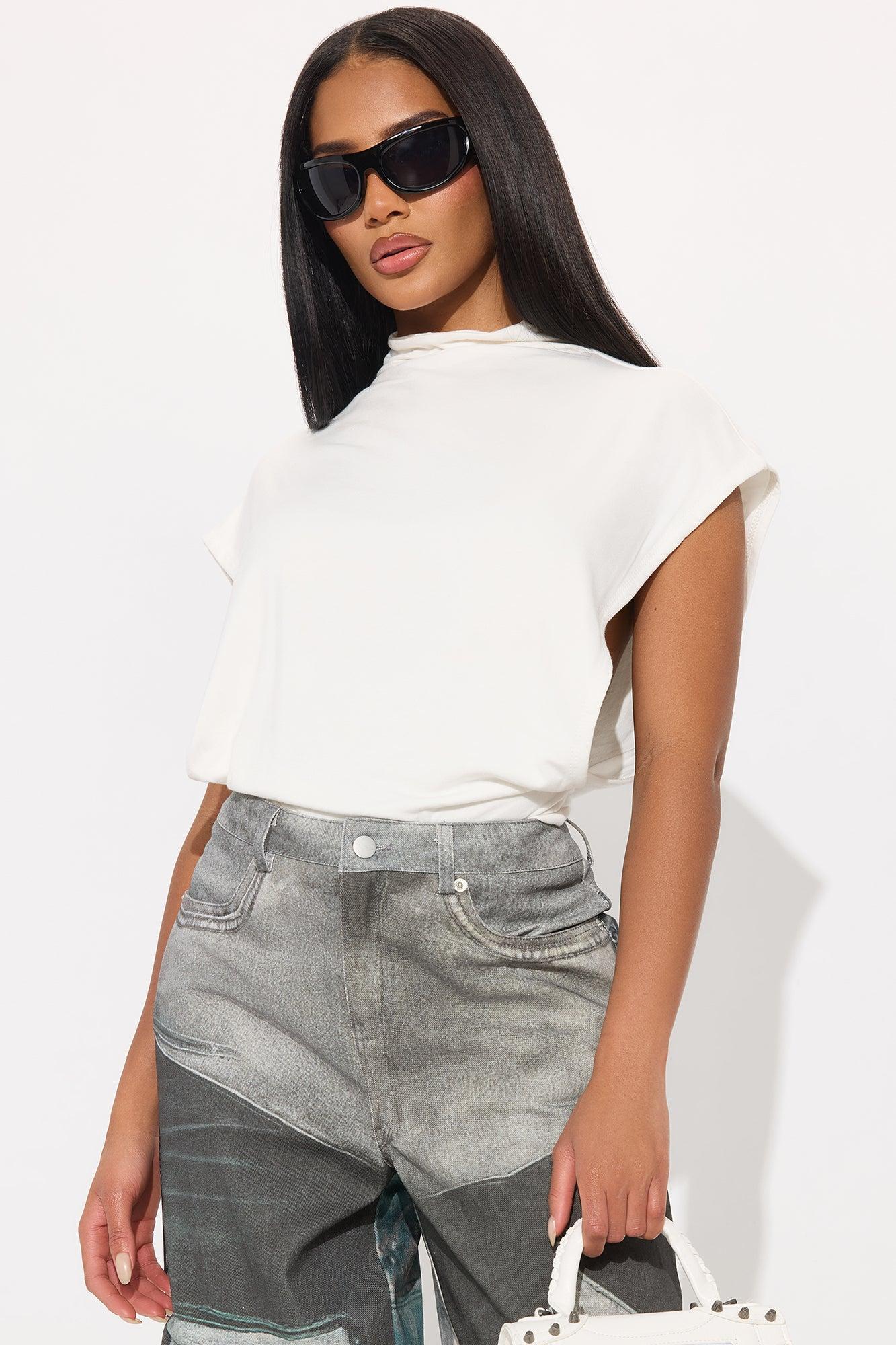 Audra Double Lined Turtle Neck Bodysuit - Ivory Product Image