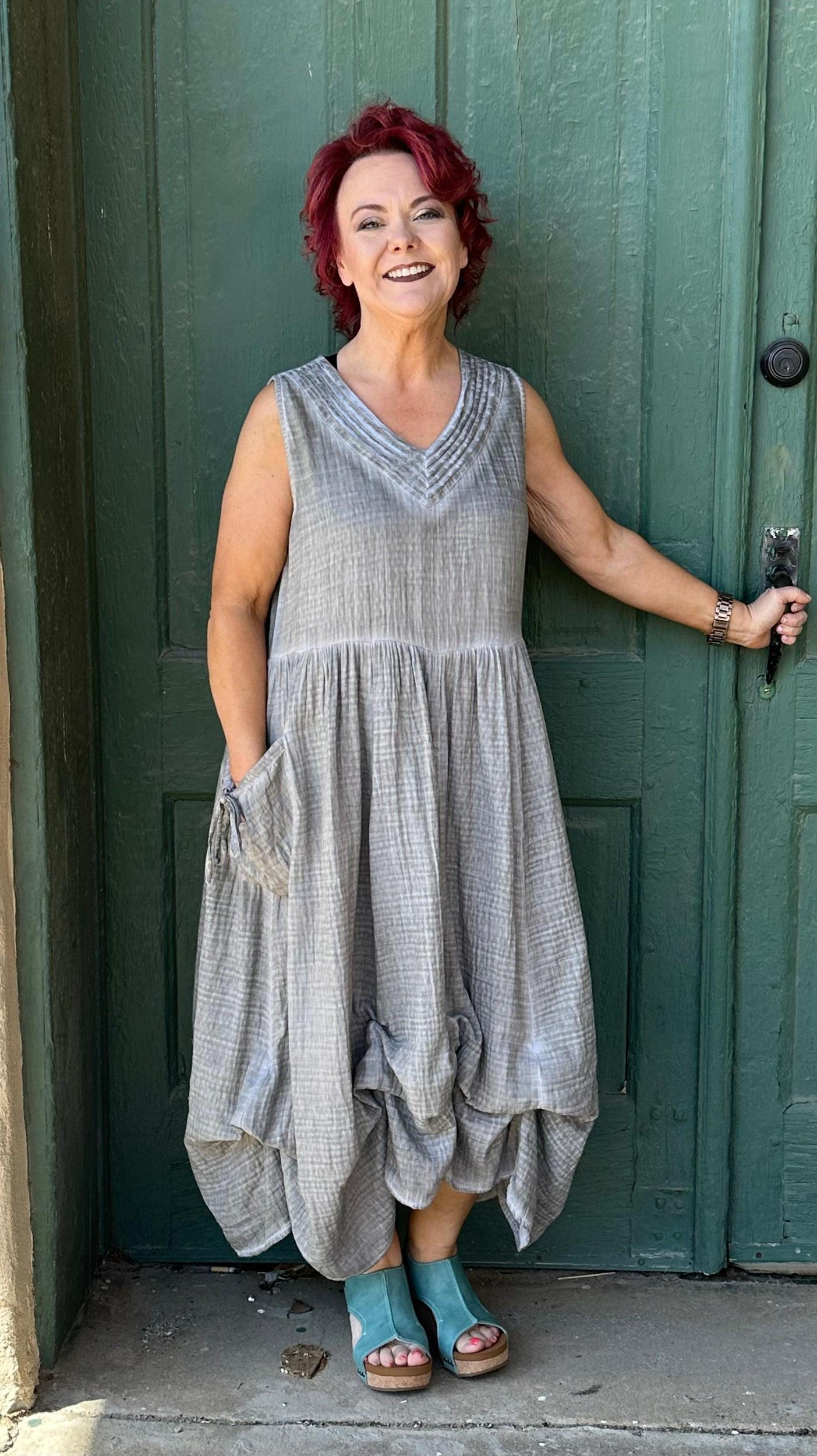 Cybil V-Neck Cotton Dress by Paper Lace Product Image