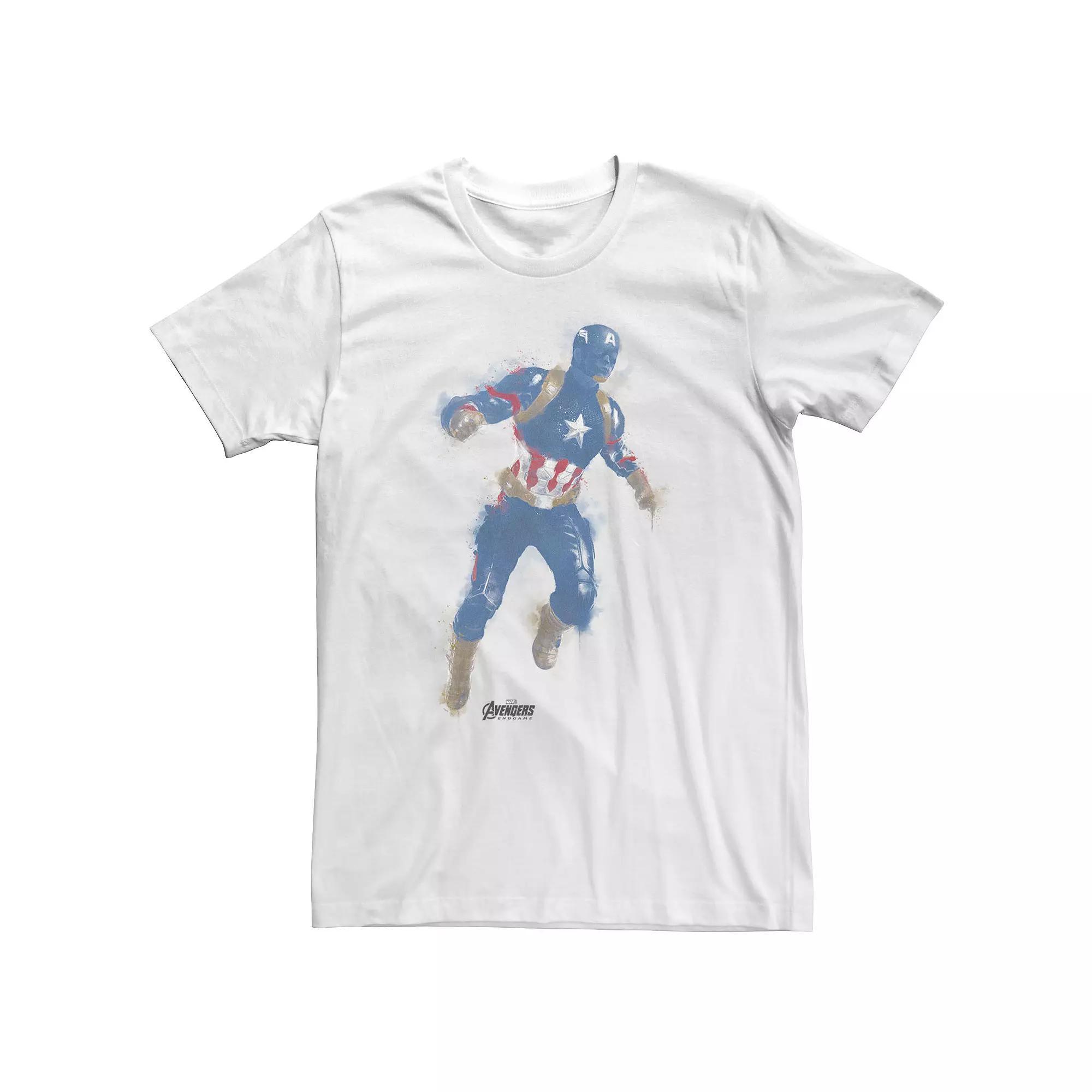Big & Tall Marvel Avengers Endgame Captain America Graphic Tee, Men's, Size: 4XL, White Product Image