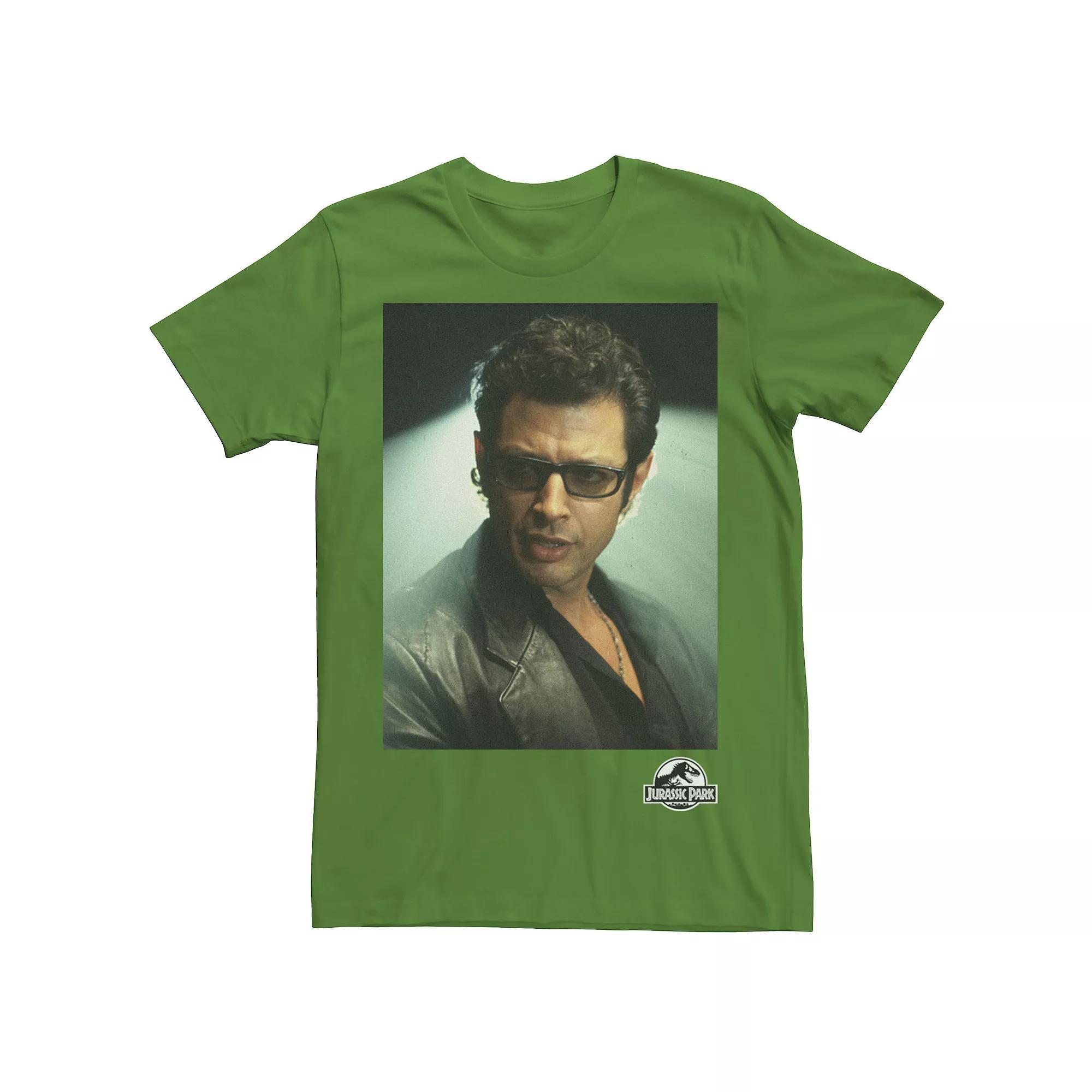 Mens Jurassic Park Ian Malcolm Head Shot Photo Graphic Tee Red Product Image