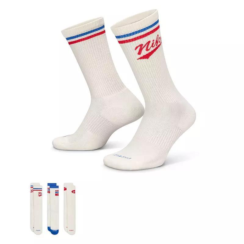 Women's Nike Everyday Plus 3-Pack Crew Socks, Size: Medium, Blue Product Image