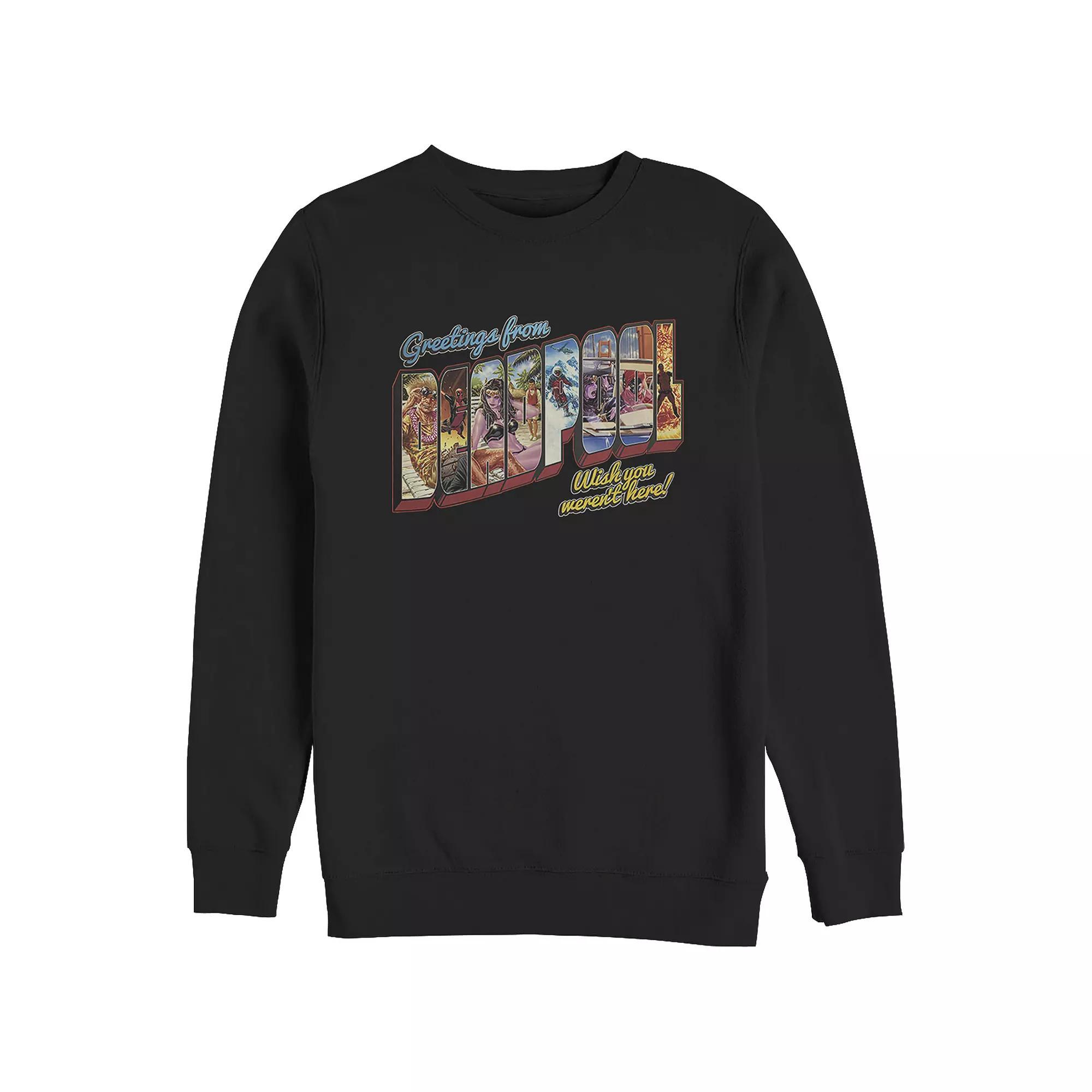 Big & Tall Marvel Deadpool Greetings From Deadpool Graphic Fleece, Men's, Size: 4XB, Black Product Image