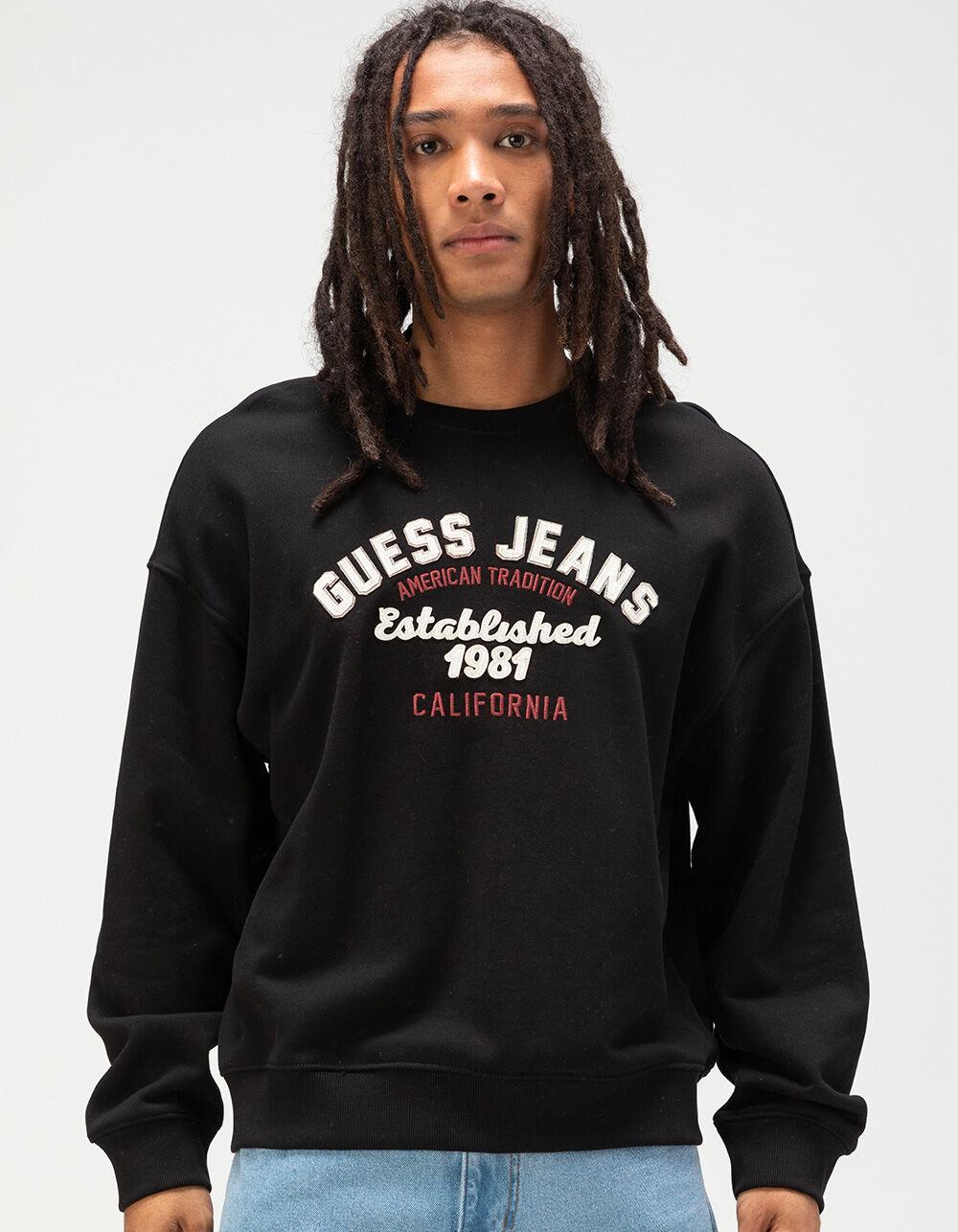 GUESS JEANS Vintage Patch Mens Crewneck Sweatshirt Product Image