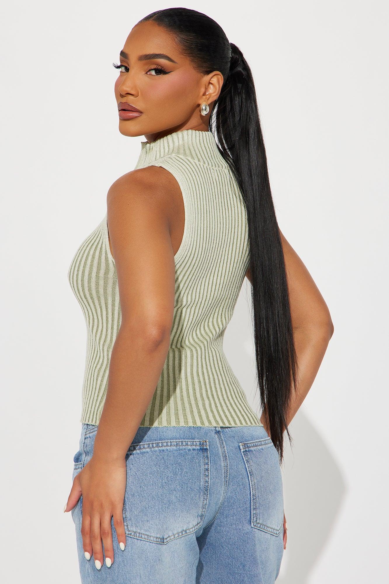 Lost Cause Sweater Top - Sage Product Image