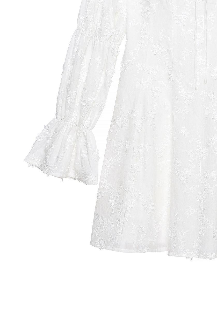 Embroidered Ruched Sleeve Mini Dress Product Image