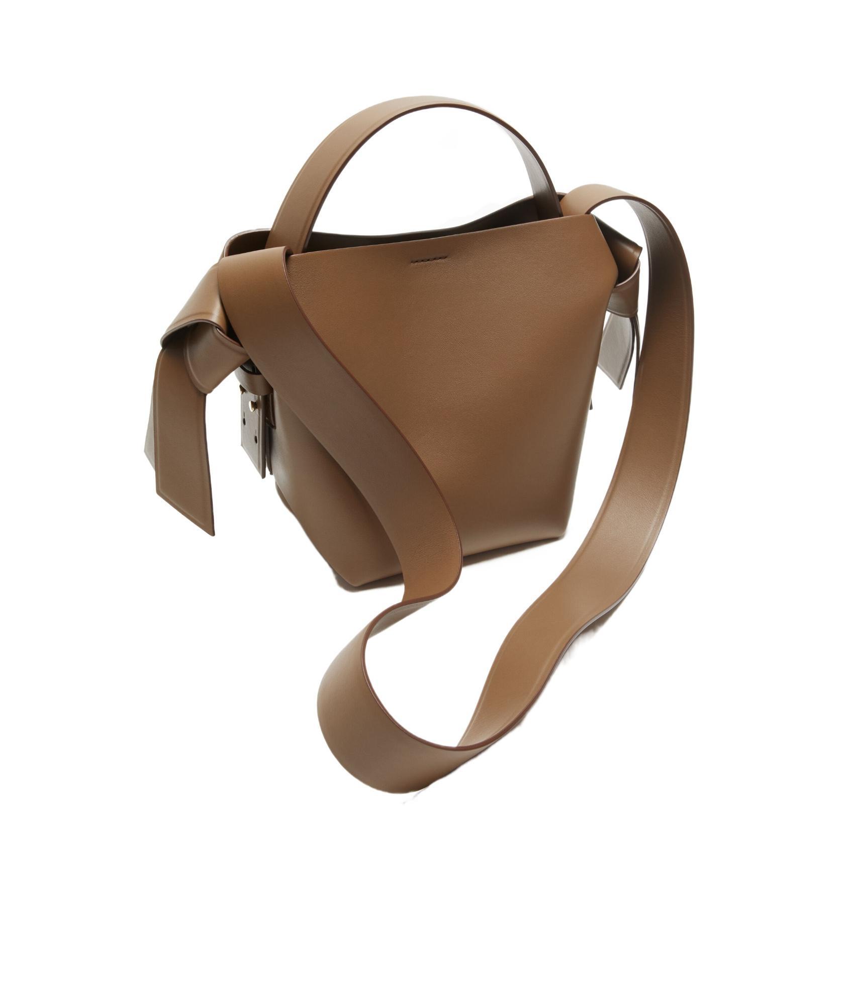 ACNE STUDIOS Musubi Mini Knotted Leather Shoulder Bag In Brown Product Image