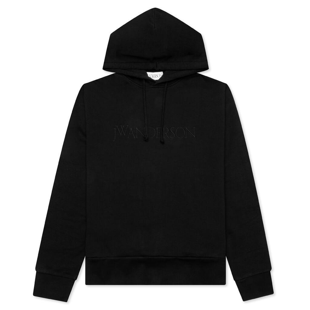 Logo Embroidery Hoodie - Black Male Product Image