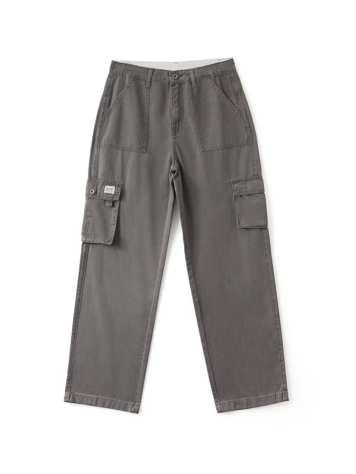Fold Over Waist Y2K Straight Leg Pants Product Image