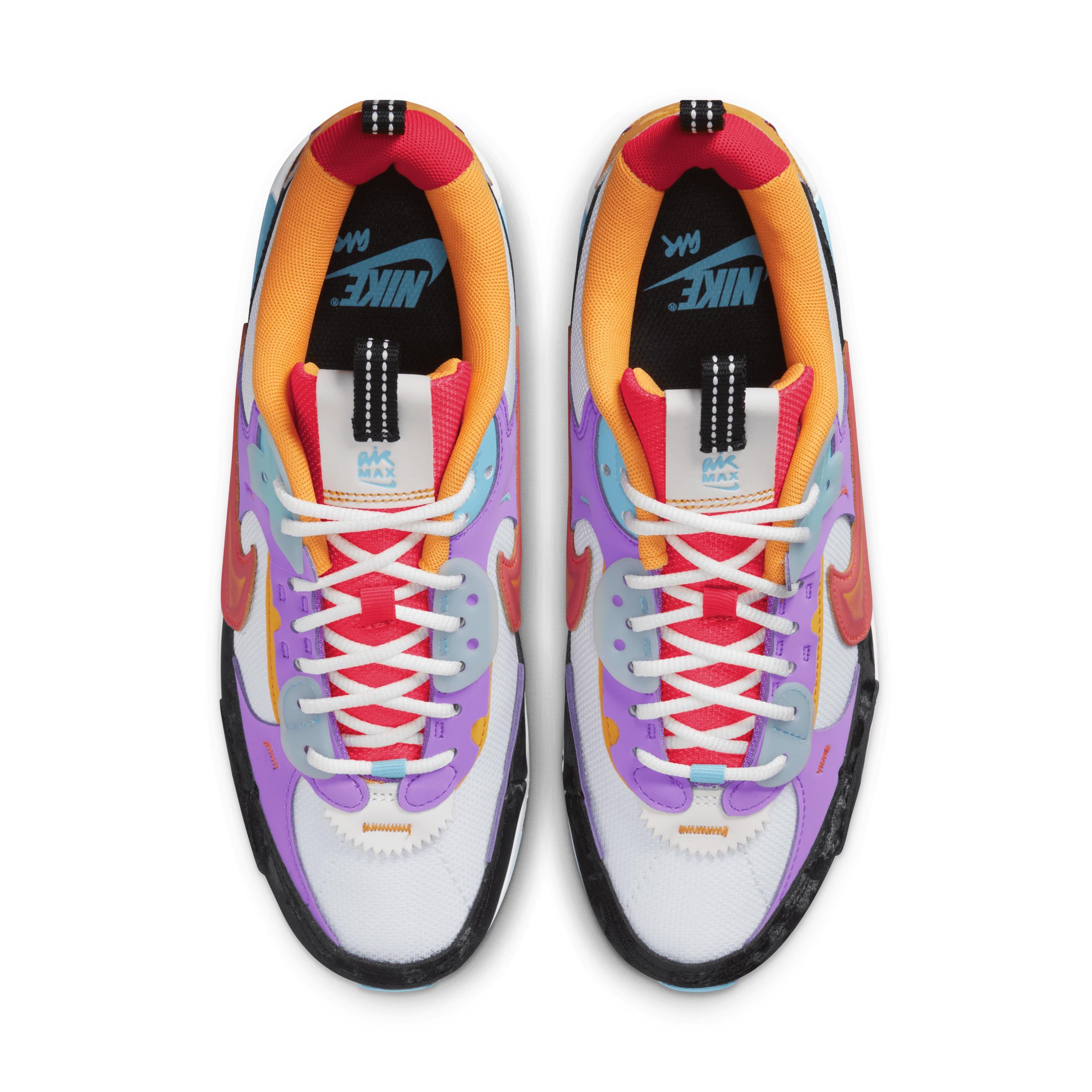 Nike Womens Air Max 90 Futura - Running Shoes White/Bright Crimson Product Image